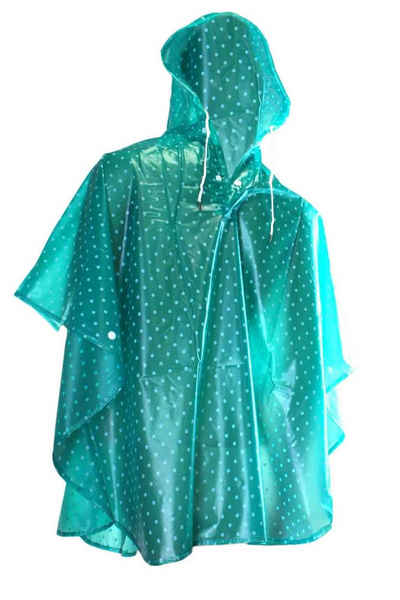 Sonia Originelli Regenponcho Kinder Regencape "Punkte" Regenschutz Poncho Kapuze, Transparent