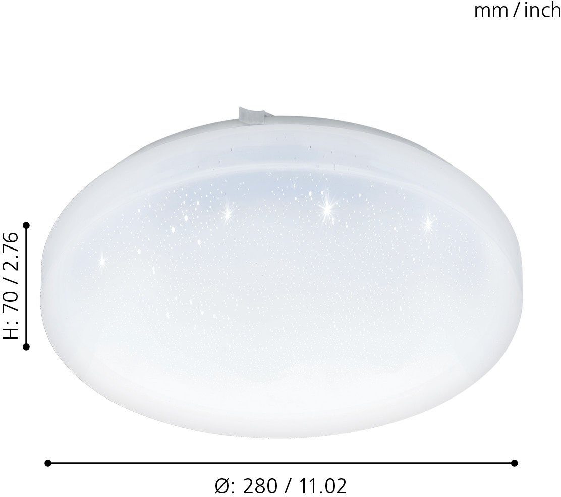 Deckenleuchte warmweiß cm fest / (je LED x / x Warmweiß, EGLO 10W) integriert, Ø28 1 FRANIA-S, LED-Platine weiß inkl. LED H7 /