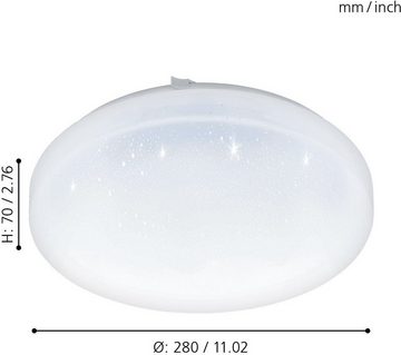 EGLO LED Deckenleuchte FRANIA-S, LED fest integriert, Warmweiß, weiß / Ø28 x H7 cm / inkl. 1 x LED-Platine (je 10W) / warmweiß