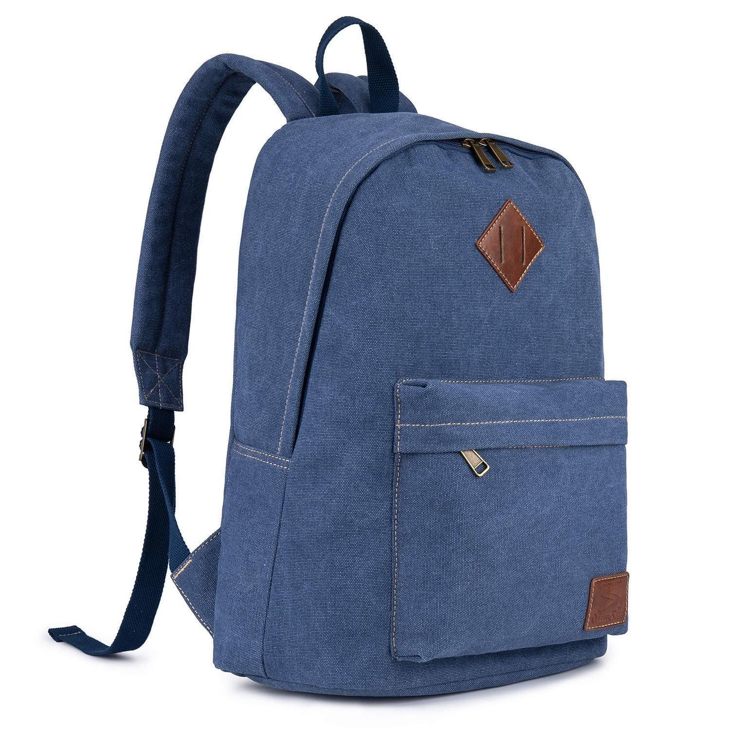 LuxusKollektion Daypack Rucksack Canvas Vintage Blau 28L