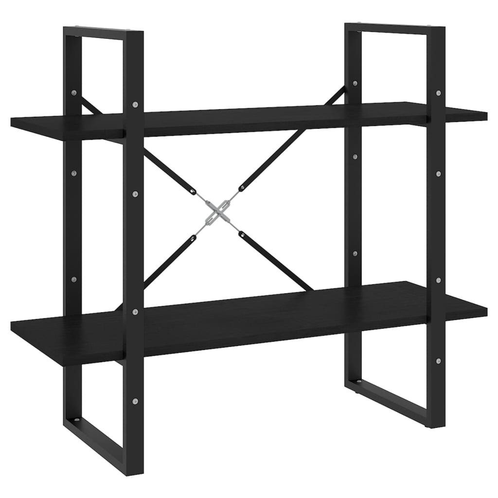 vidaXL Bücherregal Bücherregal 2 Böden Schwarz günstig online kaufen