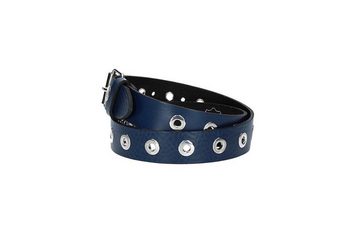 kiddybelts Ledergürtel Ledergürtel Kids 25mm in Blau mit Ösen und Schließe in Silber (KB14-480) sehr weiches Vollrindleder