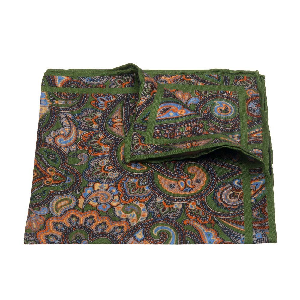 BGENTS Einstecktuch Handrolliertes Einstecktuch aus Seiden-Twill mit Paisley-Muster, Besondere Farbbrillanz