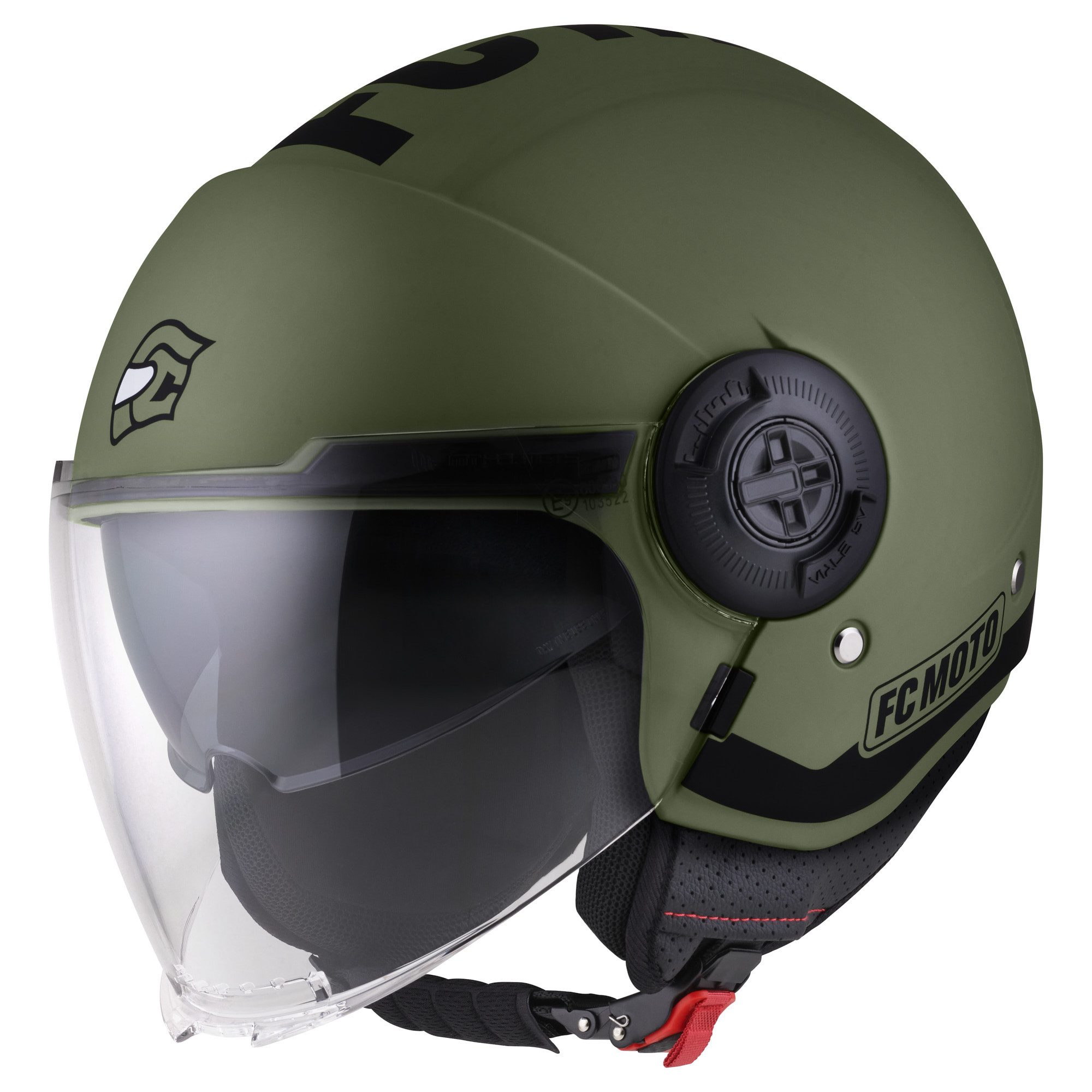 FC-Moto Motorradhelm Ralgo Jethelm, Herausnehmbares Innenfutter,integriertes Sonnenvisier