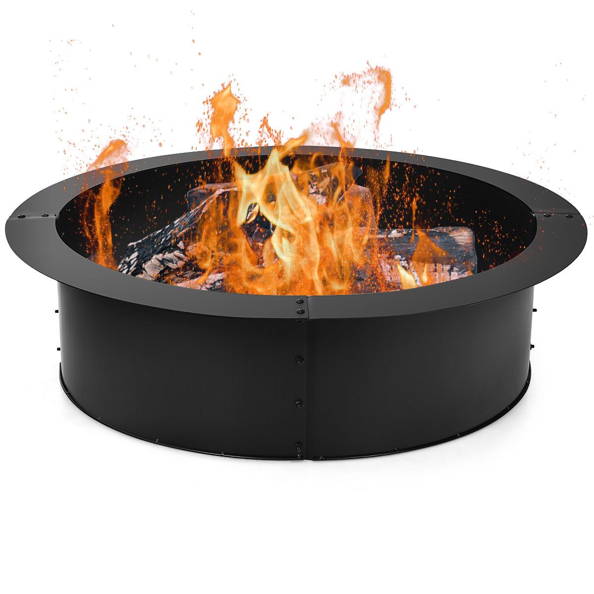 COSTWAY Feuerschale, Feuerstelle Outdoor, rauchfreie Feuerstellenring Ø91,5cm