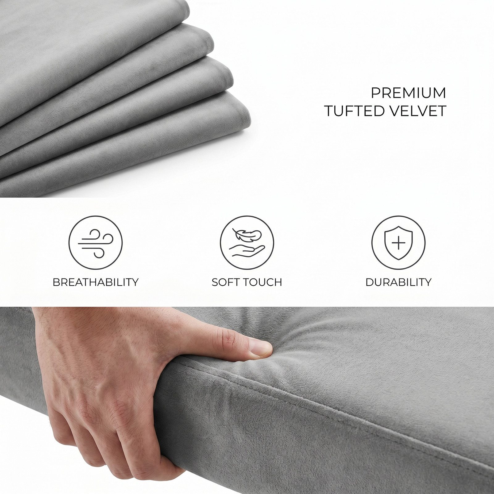 Jiexi Eckbank Ecksofa Esstisch und Bank 180/228cm dickes Sitzkissen