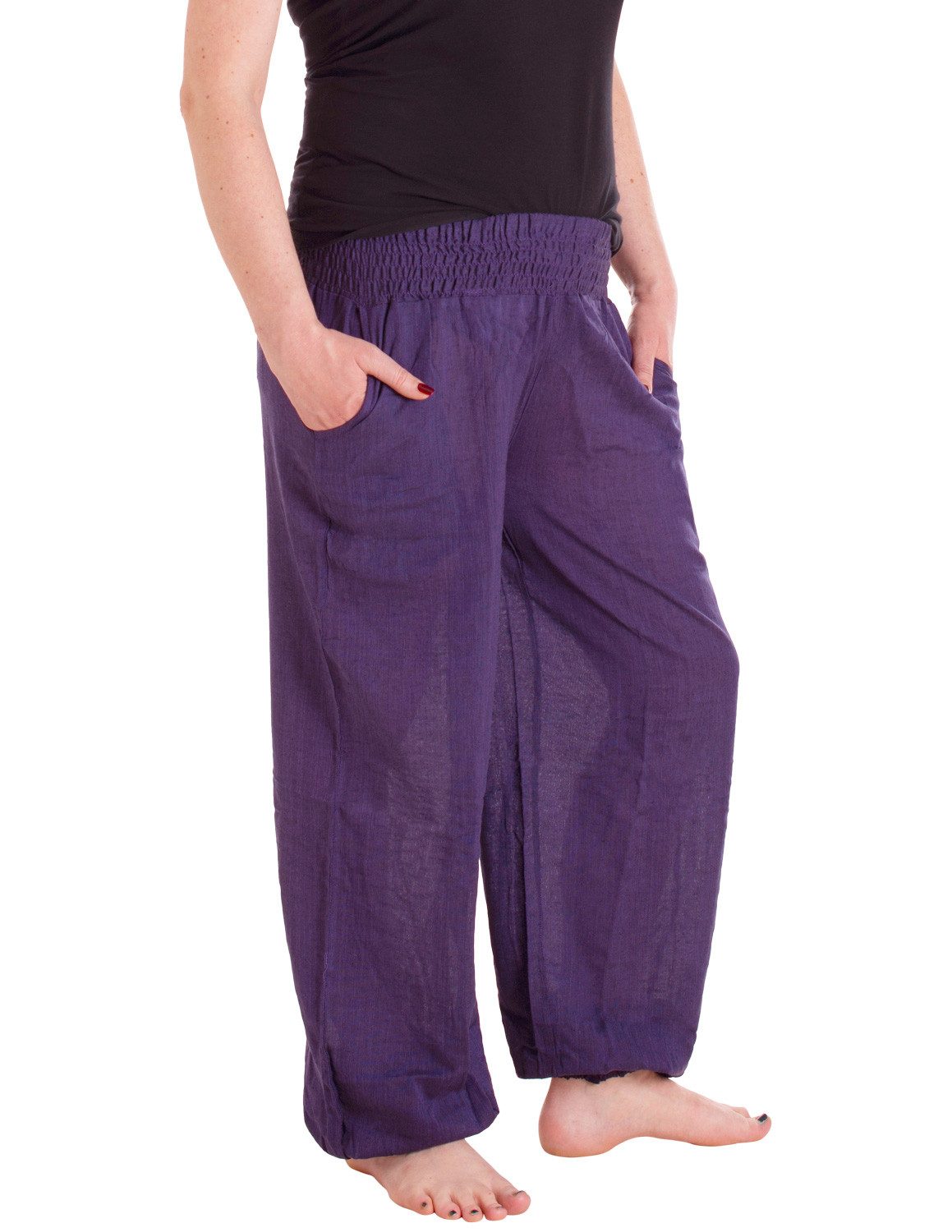 Vishes Haremshose Lange Sommerhose Schlupfhose Einheitsgröße ohne Taschen Hippie, Baggyhose, Yogahose