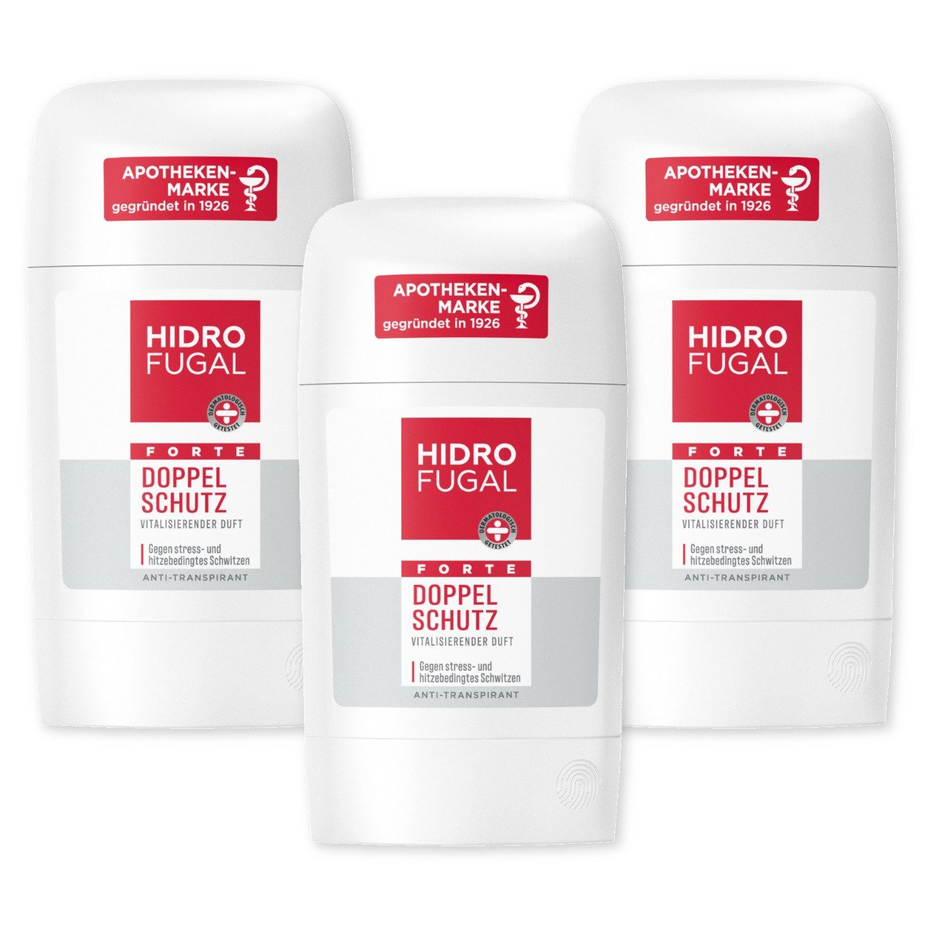 Hidrofugal Deo-Stift Deo Forte Doppelschutz Stick 3x50ml, 3-tlg.