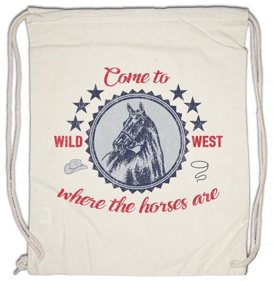 Urban Backwoods Turnbeutel Come To The Wild West Turnbeutel Horse Pferd Rodeo Sport Cowgirl (1-tlg), Cowboy Western Reiten Reiter