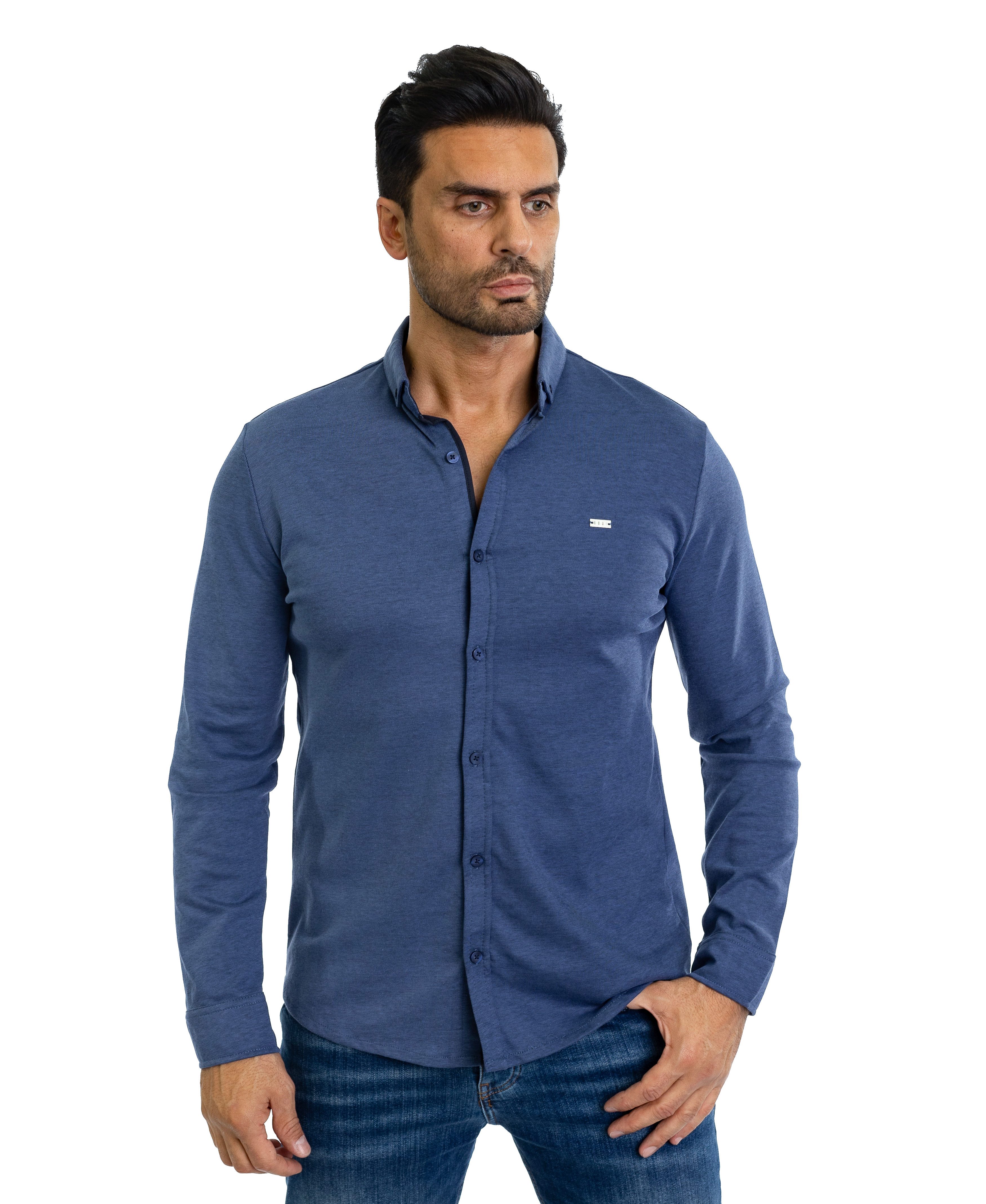 Denim Distriqt Langarmhemd Feines Herren Jersey günstig online kaufen