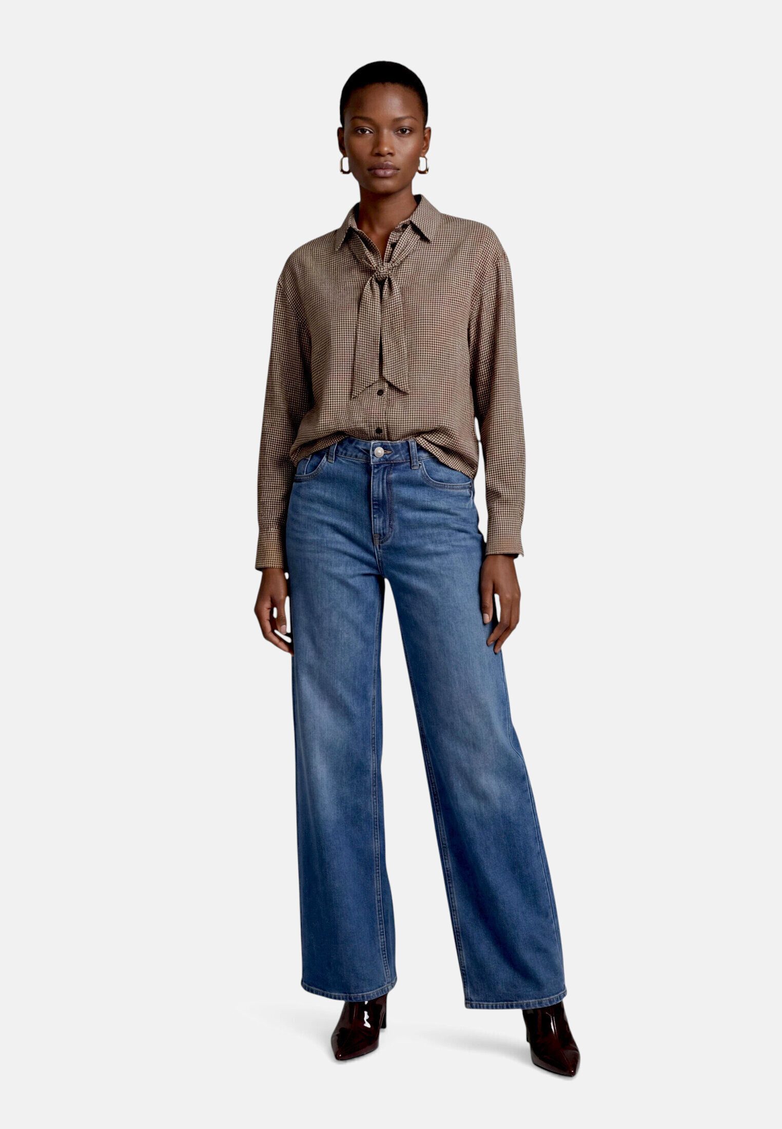 Zero Slim-fit-Jeans Damen Wide Leg Jeans Style Witney