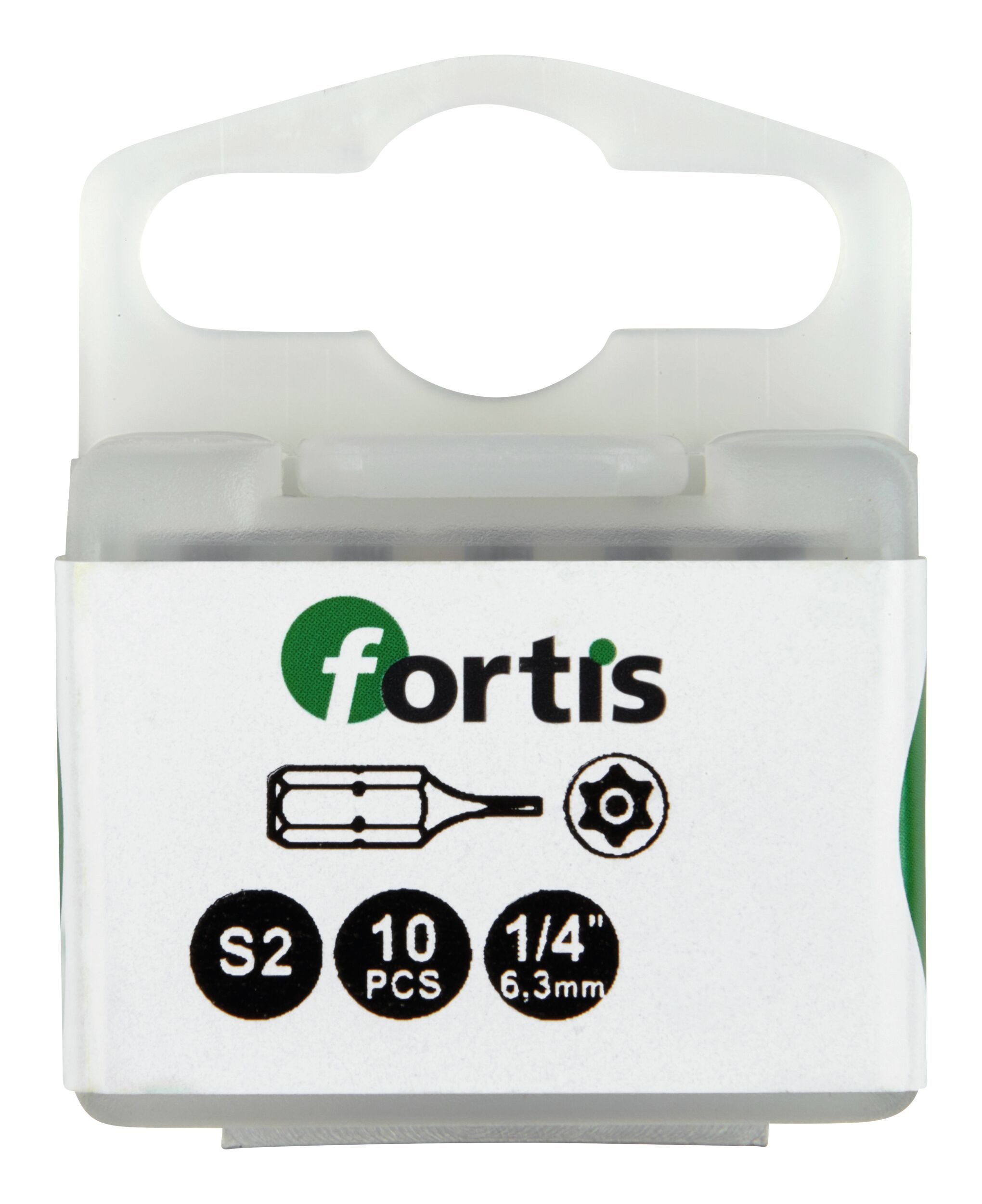 fortis Torx-Bit, 10 Stück, 1/4" für InnenBO-Schrauben DIN3126 C6,3 TX40 x 25 mm mit Bohrung