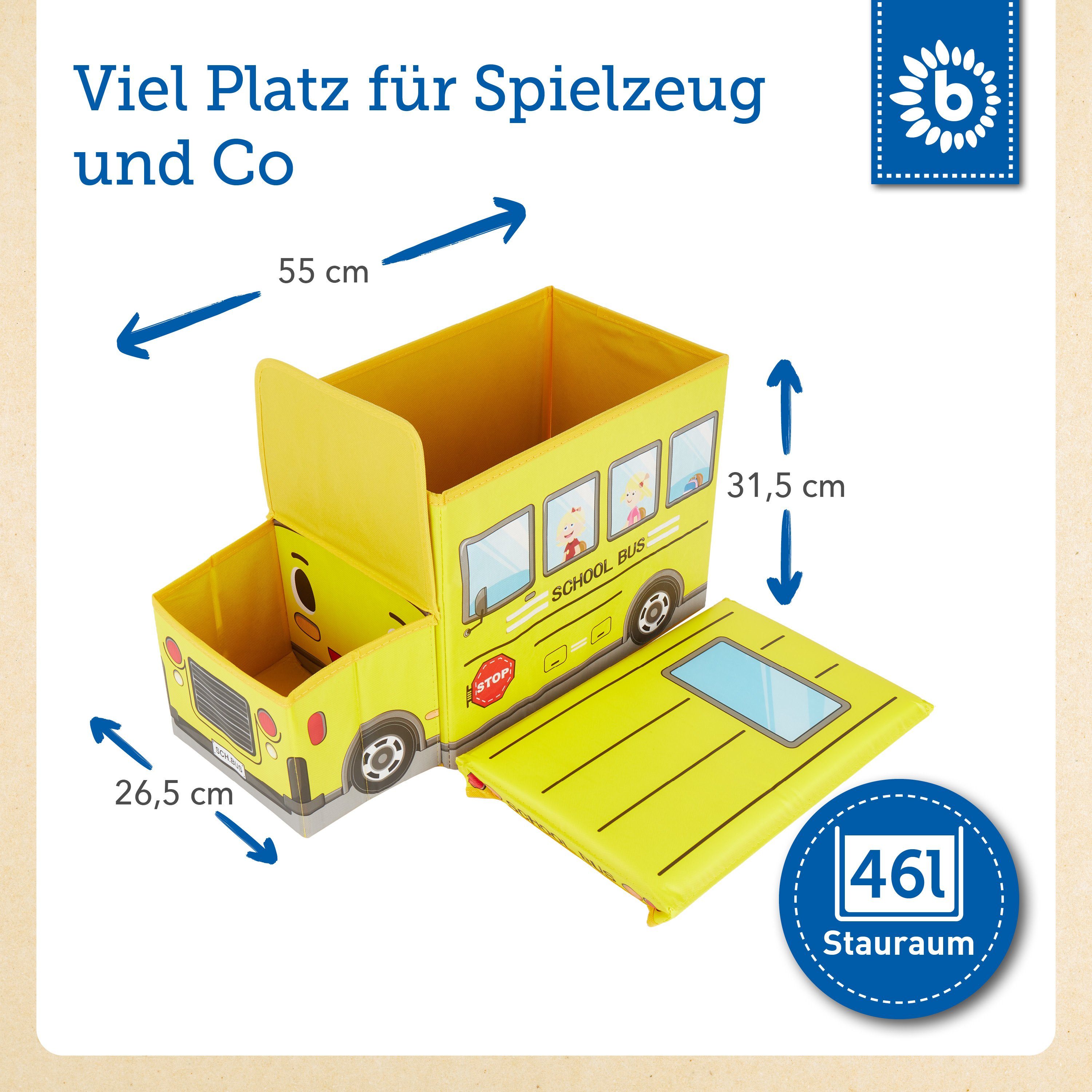BIECO Spielzeugtruhe Bieco Kinder Aufbewahrungsbox mit Deckel, faltbar, Spielzeugkiste