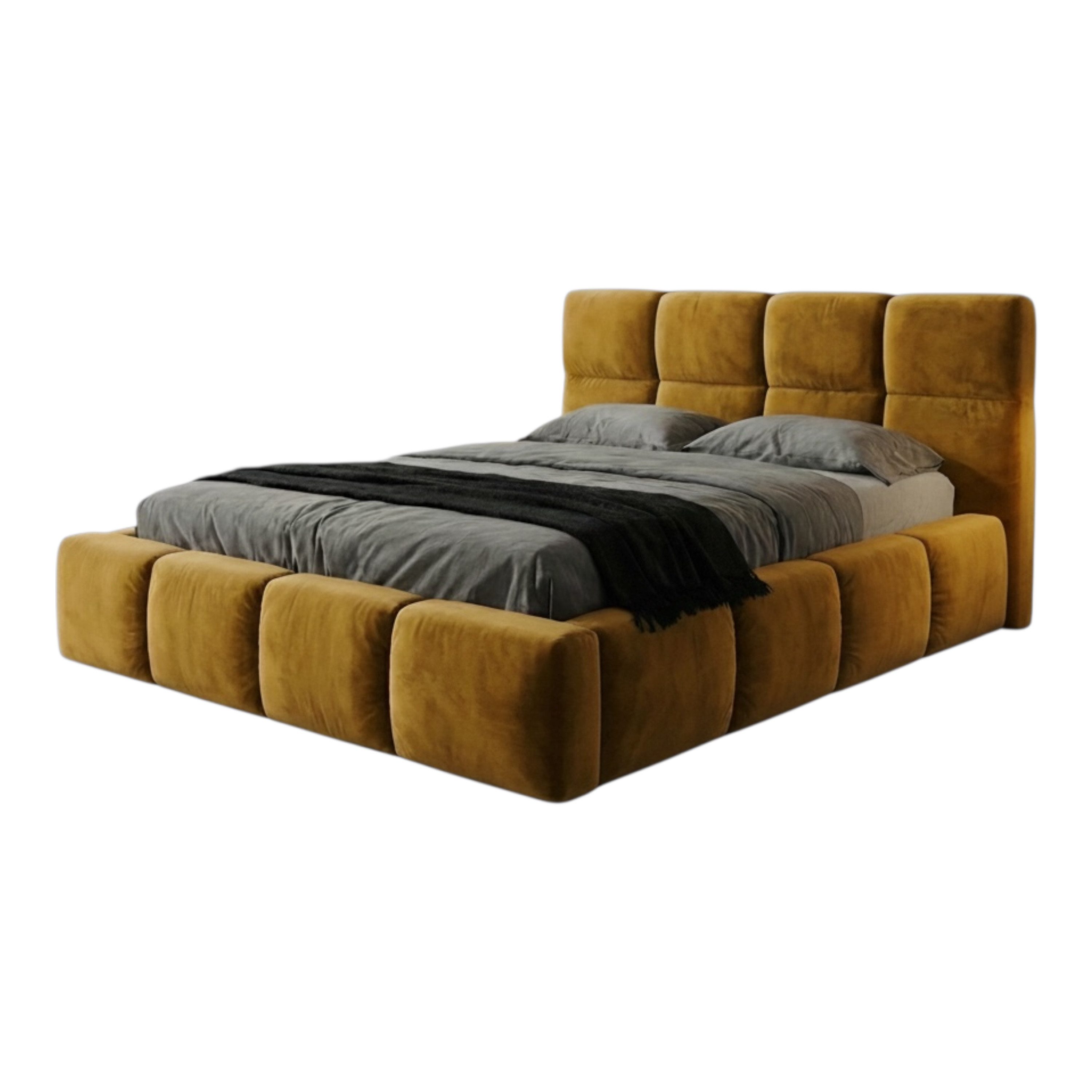 A&J MöbelLand GmbH Polsterbett VELUNO mit Matratze, Lattenrost und Bettkasten. (Modernes Bett mit Bettkasten – erhältlich in verschiedenen Farben und Größen sowie wahlweise ohne Matratze oder mit Schaummatratze bzw. Matratze H3 / H4., TOP ANGEBOT), Länge: 220 cm Höhe Kopfteil: 100 cm
