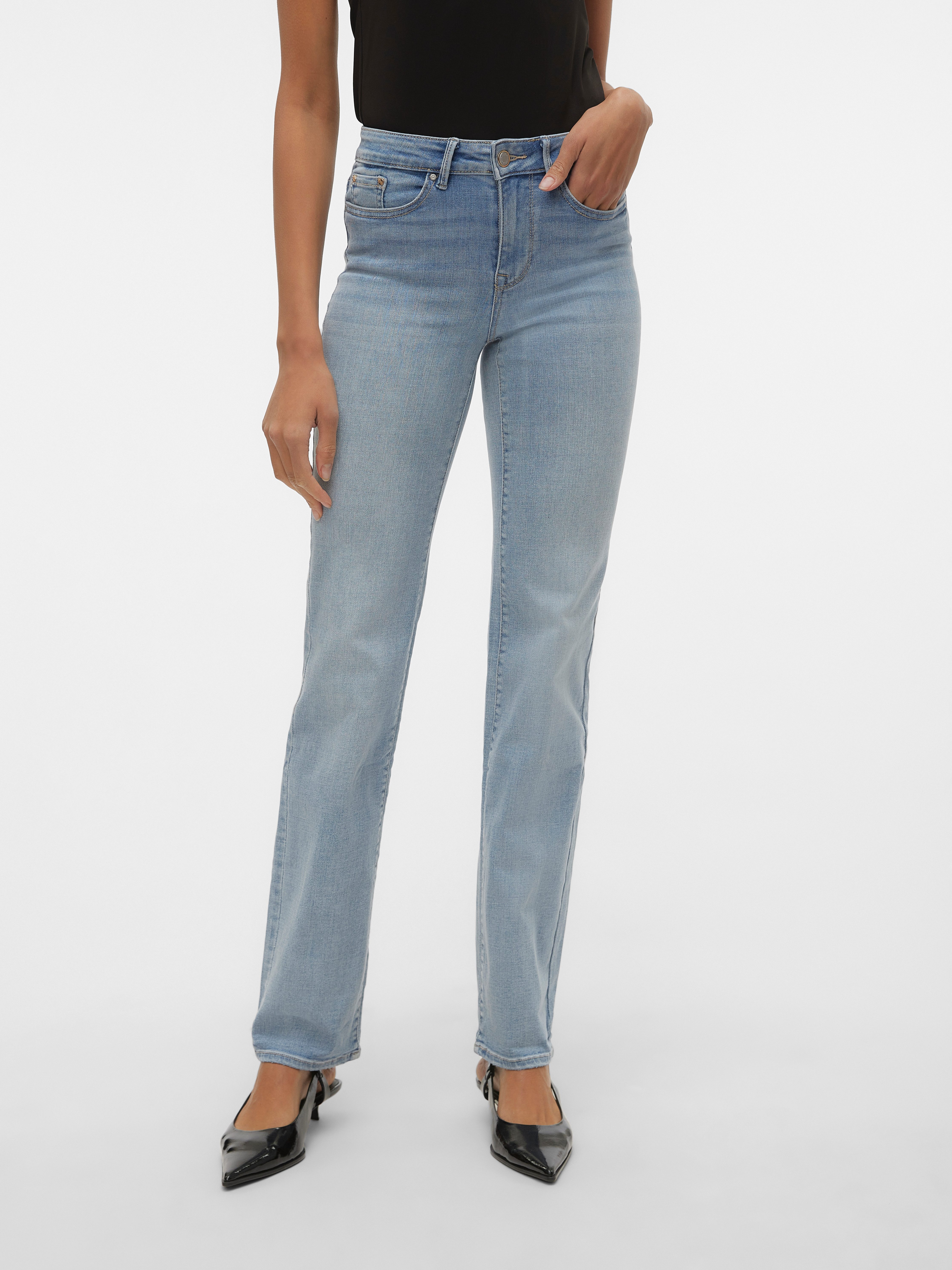 Straight-Jeans VMFLASH MR STRAIGHT JNS LI3102 GA NOOS