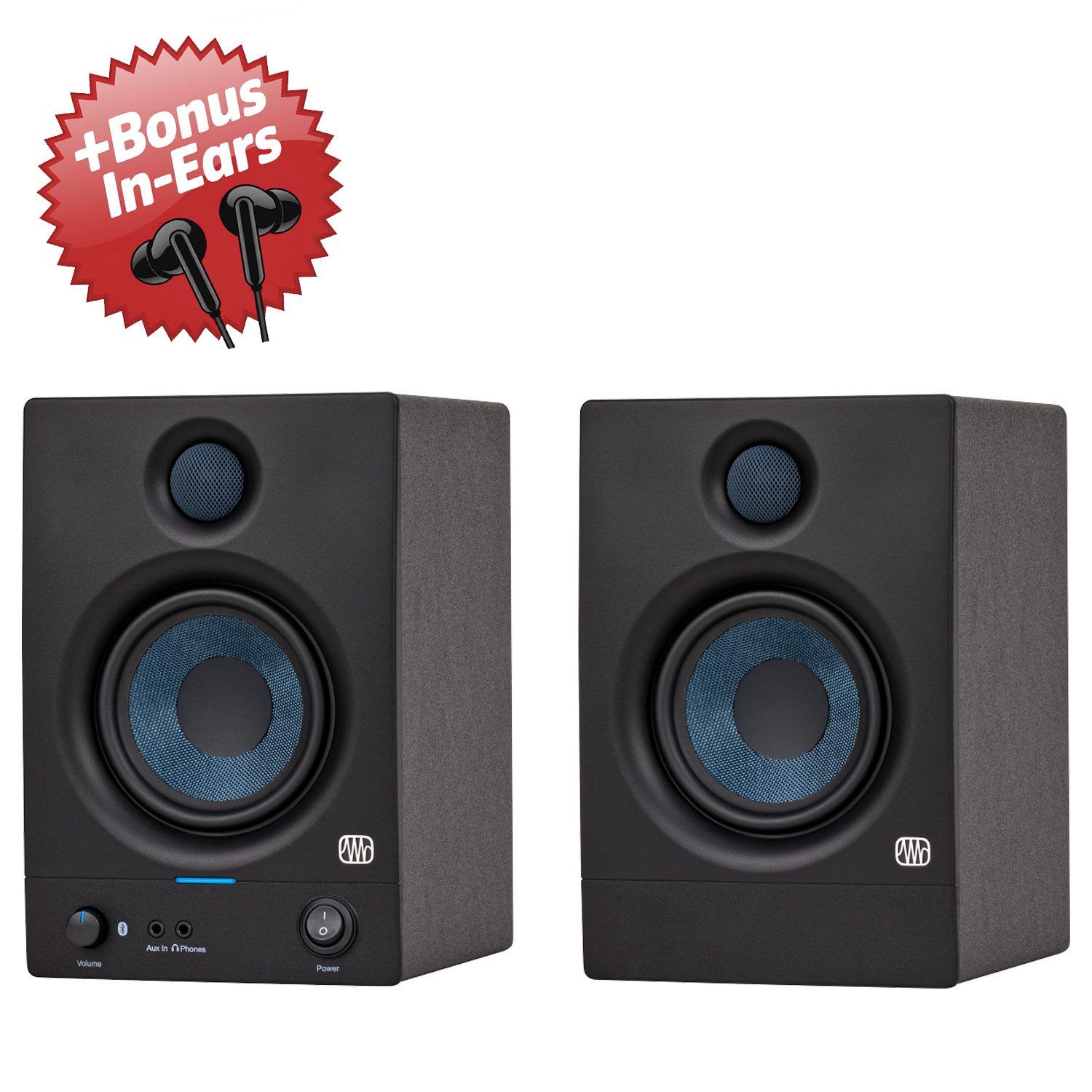 Presonus Presonus Eris 4.5BT Studio Bluetooth-Boxen 2nd Gen + Bonus In-Ear Digitales Aufnahmegerät (Studio-Monitor)