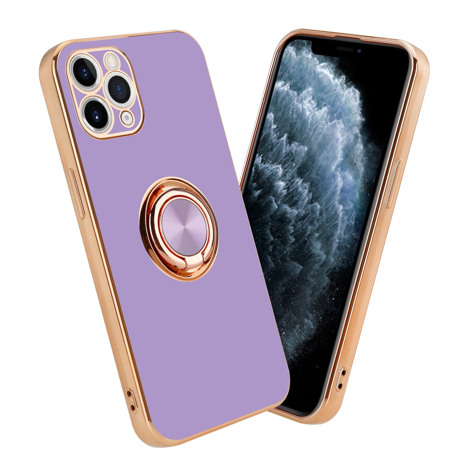 Cadorabo Handyhülle für iPhone 11 PRO MAX Hülle Apple iPhone 11 PRO MAX, Schutzhülle - TPU Silikon Hülle - mit Kameraschutz und Ring