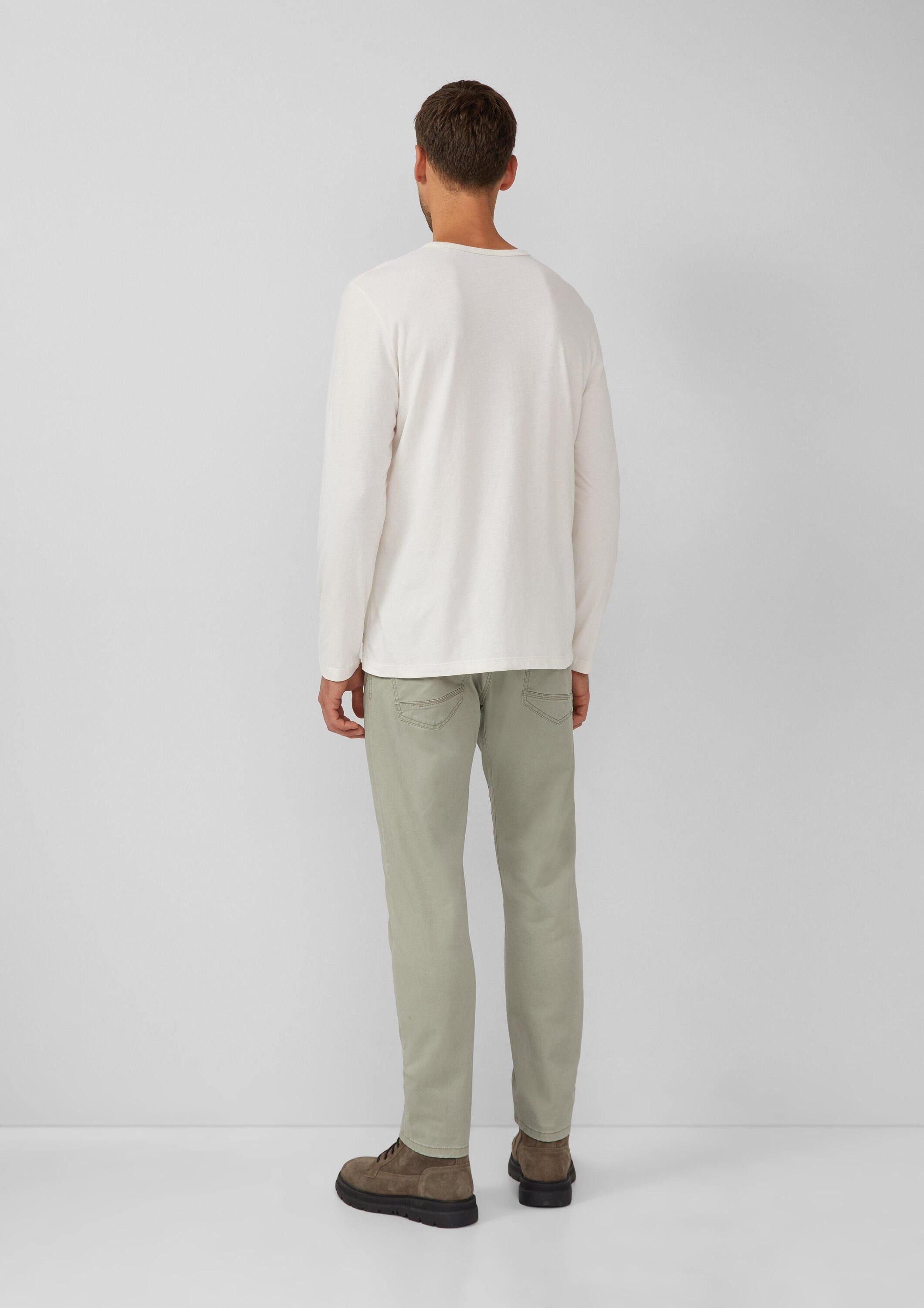 s.Oliver Langarmshirt T-Shirt Softes Longsleeve mit Crew Neck und Logo-Patch