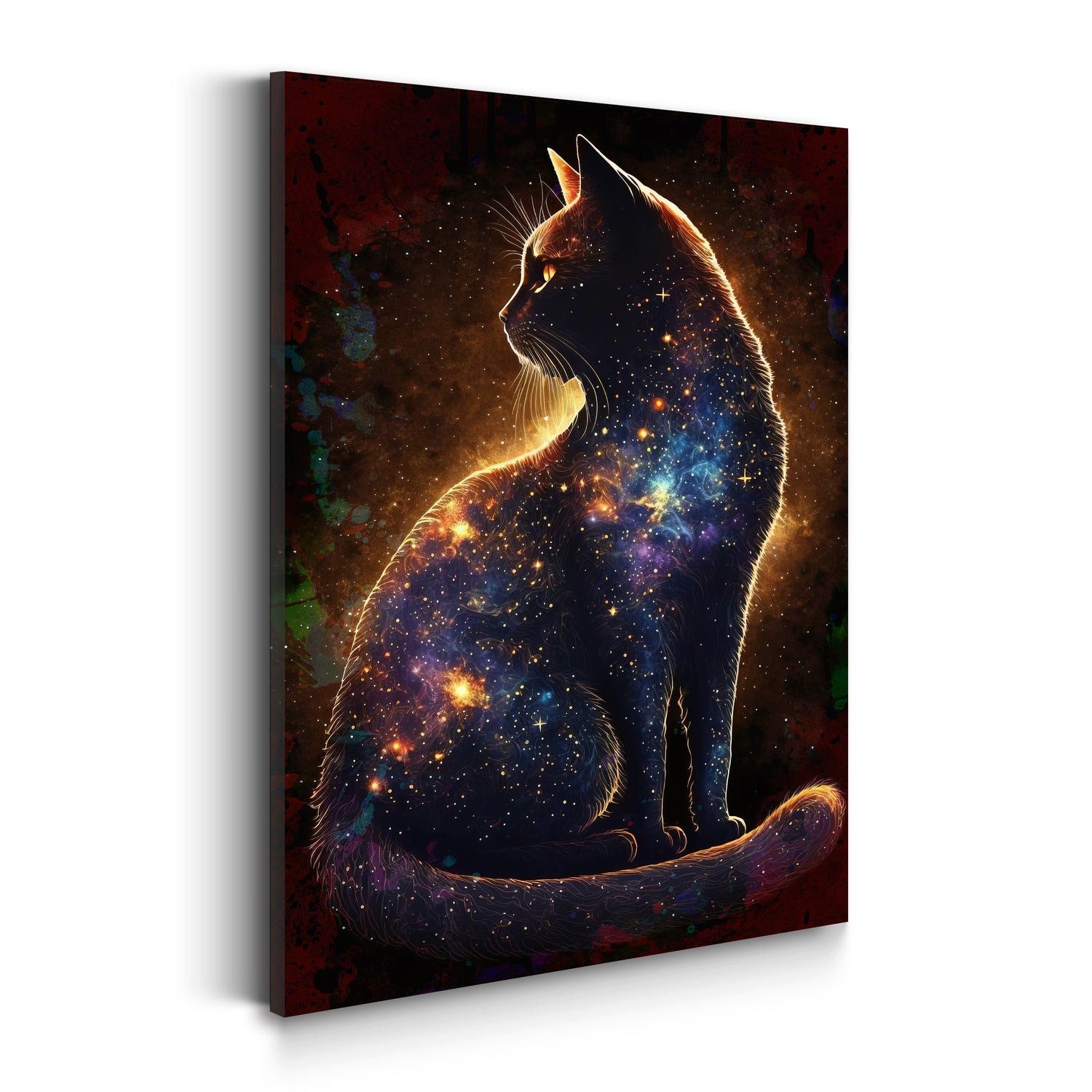Artedinoi Leinwandbild Star Cat, Katze Tier Wandbild Leinwandbild Kunst XXL Deko