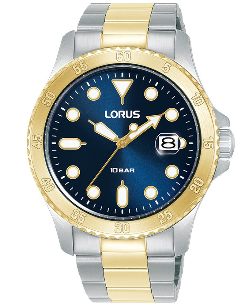 LORUS Quarzuhr Sports Quarz RS970DX9, Armbanduhr, Herrenuhr, Edelstahlarmband, analog, Tag