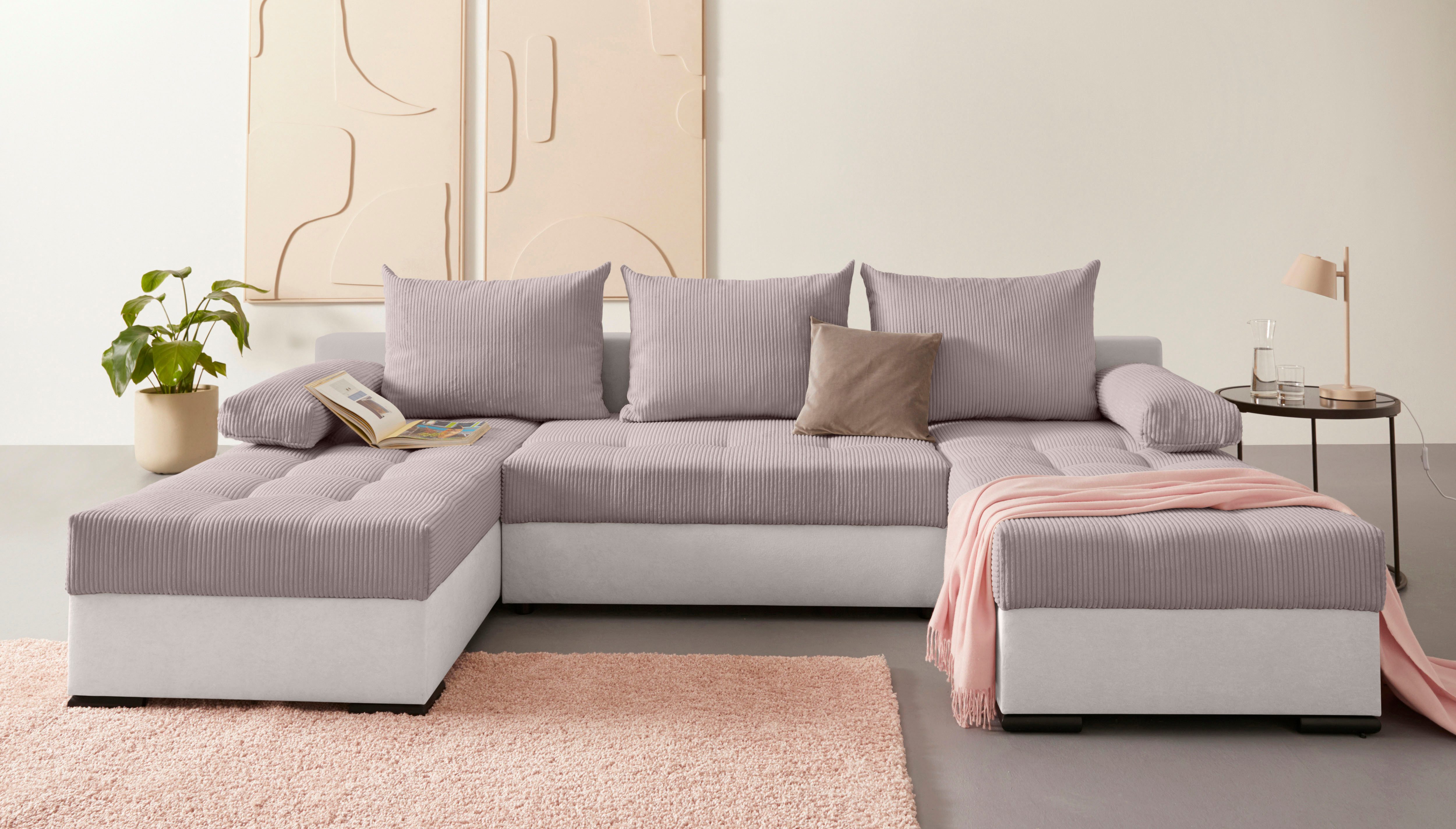 COLLECTION AB Wohnlandschaft Josy U-Form, B: 269 cm, Bettfunktion & Bettkasten, Federkern