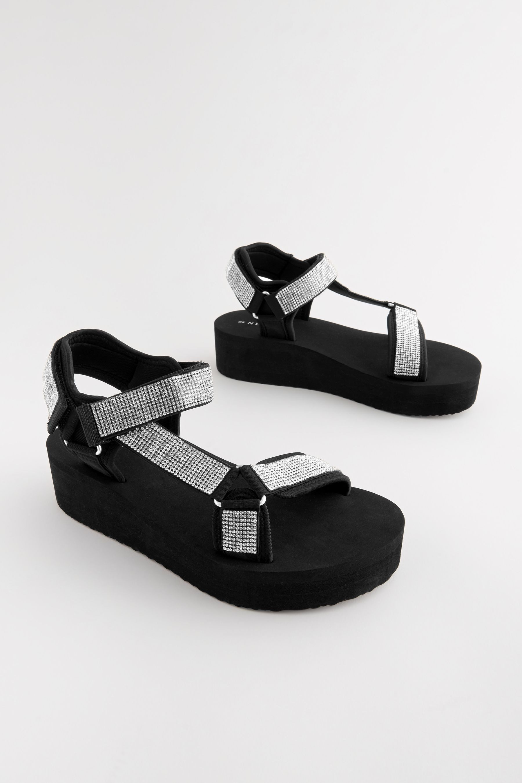 Next Sandale mit glitzernden Klettverschlussriemen Sandale günstig online kaufen