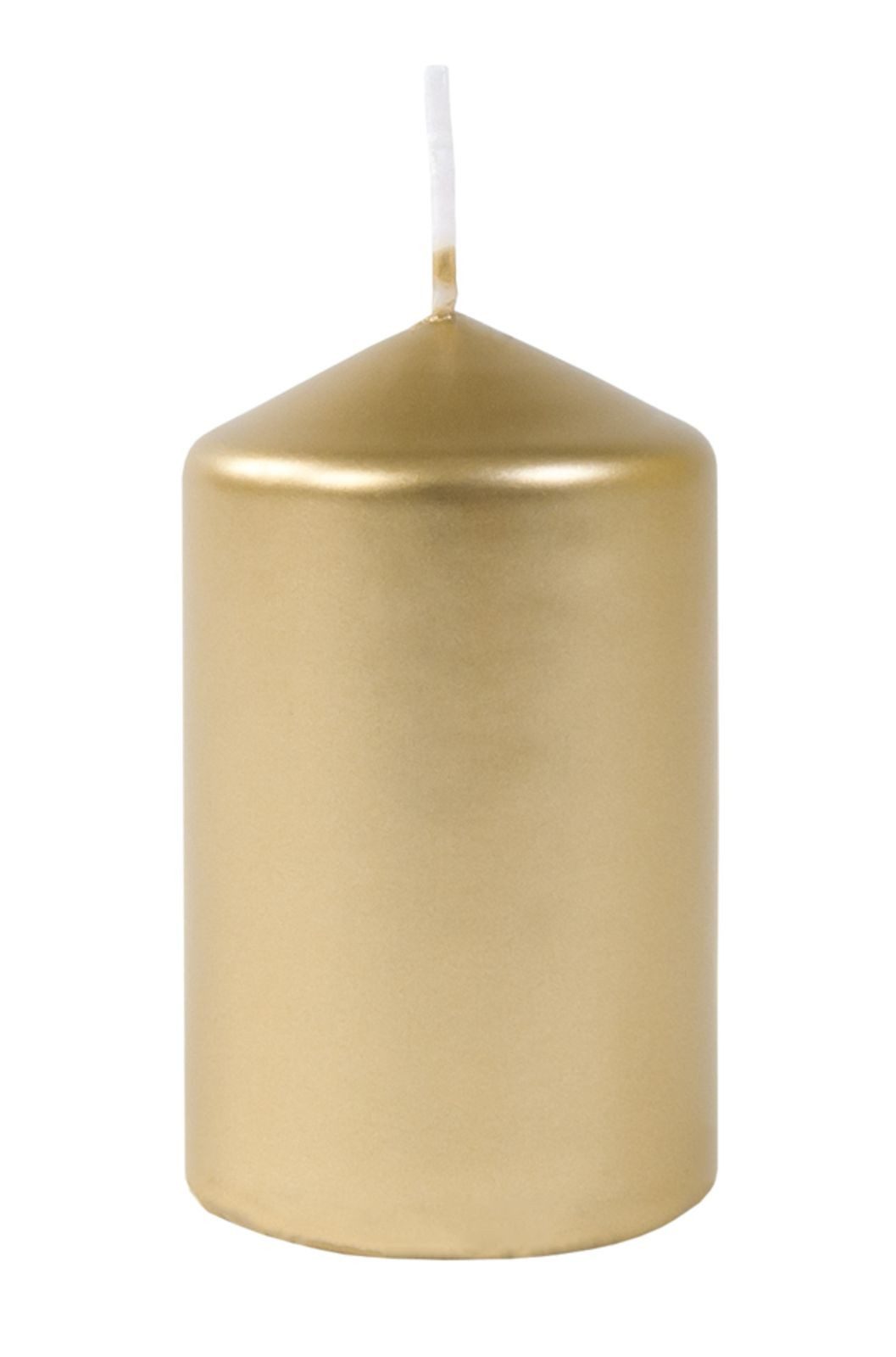 BURI Stumpenkerze Metallic-Stumpenkerzen gold 4er-Set Adventskerzen Weihnachtskerzen