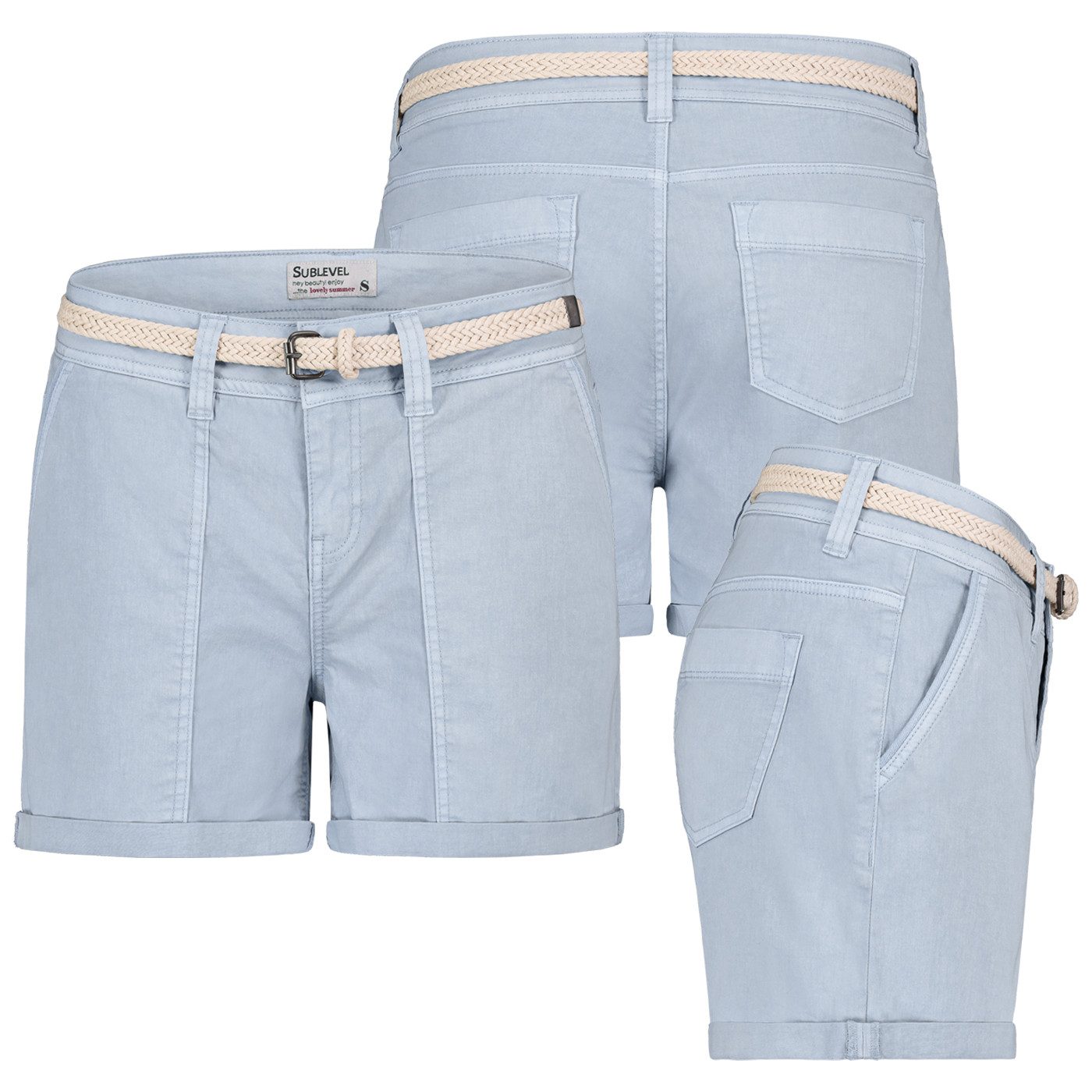 SUBLEVEL Bermudas Short Bermuda kurze Hose Sommer Chino Shorts stoff Hotpan günstig online kaufen