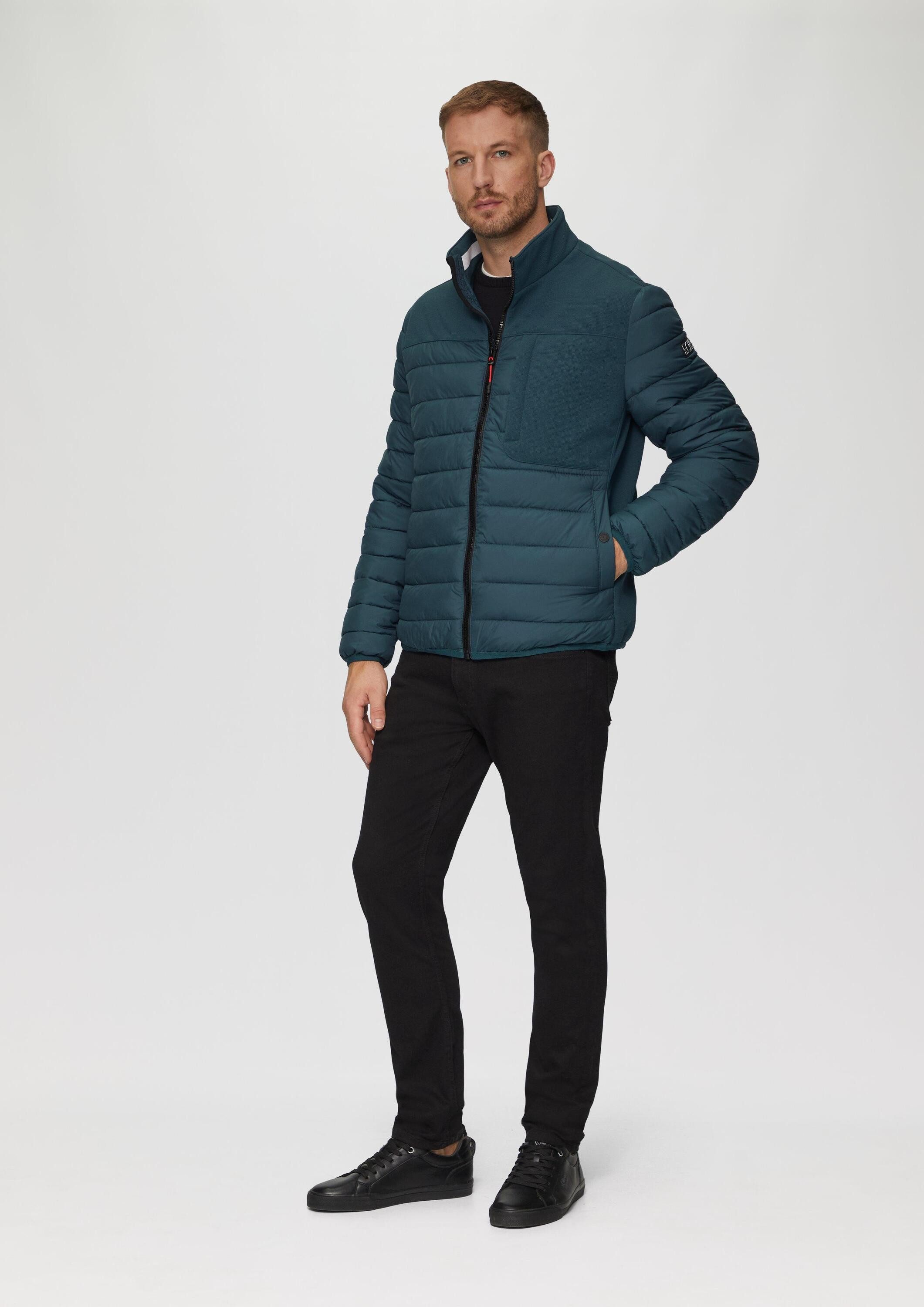 s.Oliver Funktionsjacke Outdoor-Jacke Leichte Steppjacke im Materialmix mit Kontrast-Details