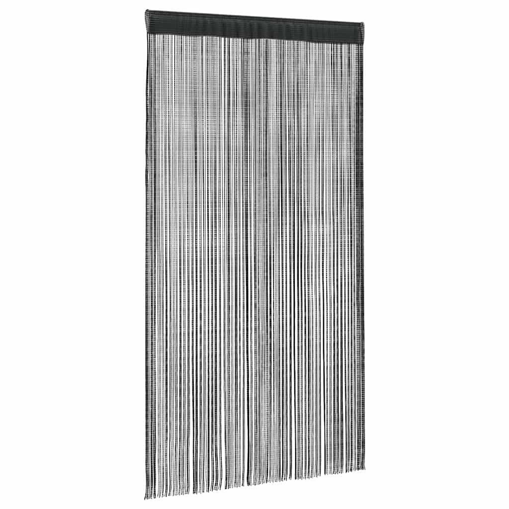 vidaXL Vorhang Fadenvorhänge 2 Stk. 140 x 250 cm Schwarz (2 St)