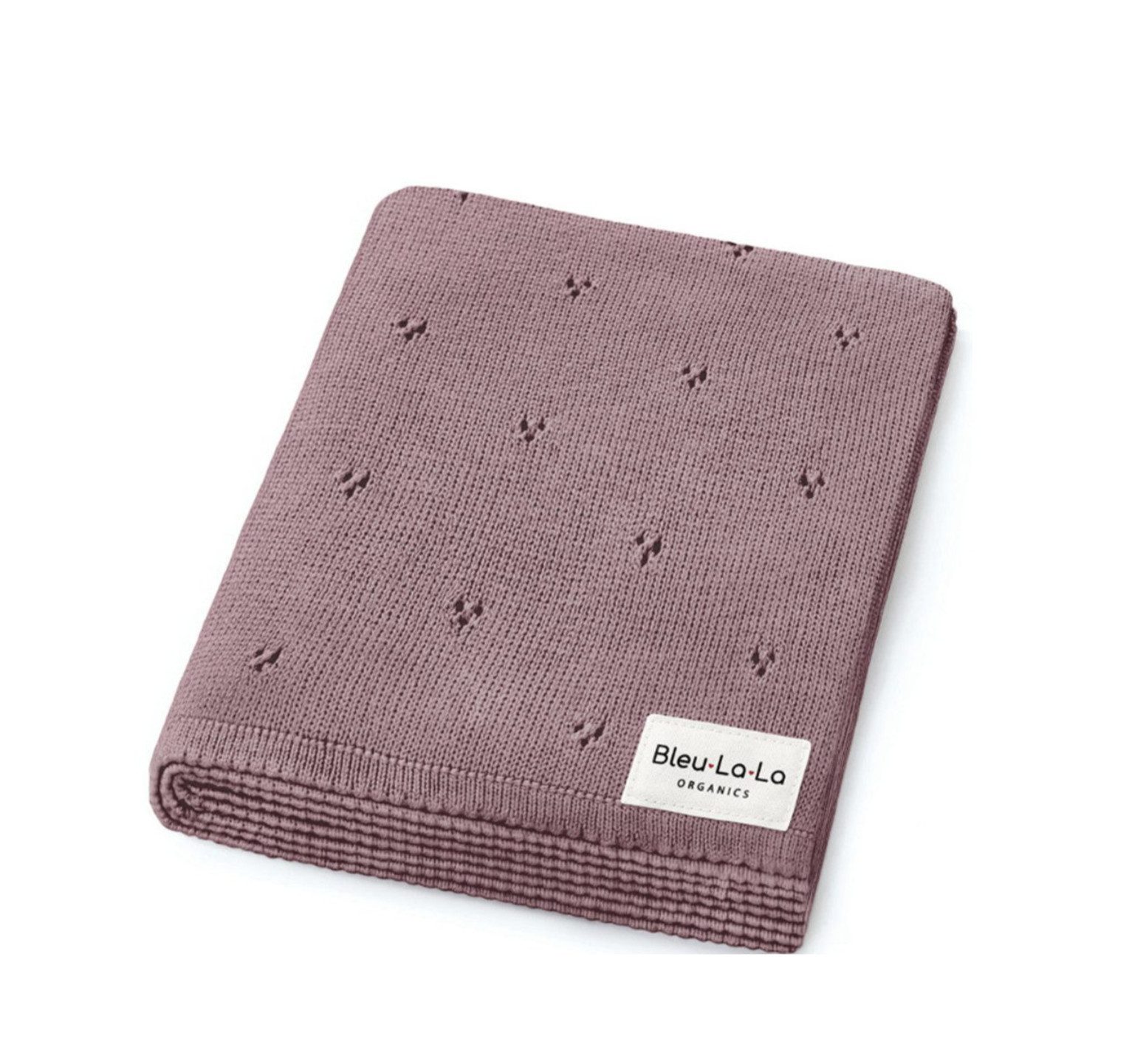 Babydecke Bleu La La Babydecke gestrickt mit Lochmuster Pointelle Knit, TSE
