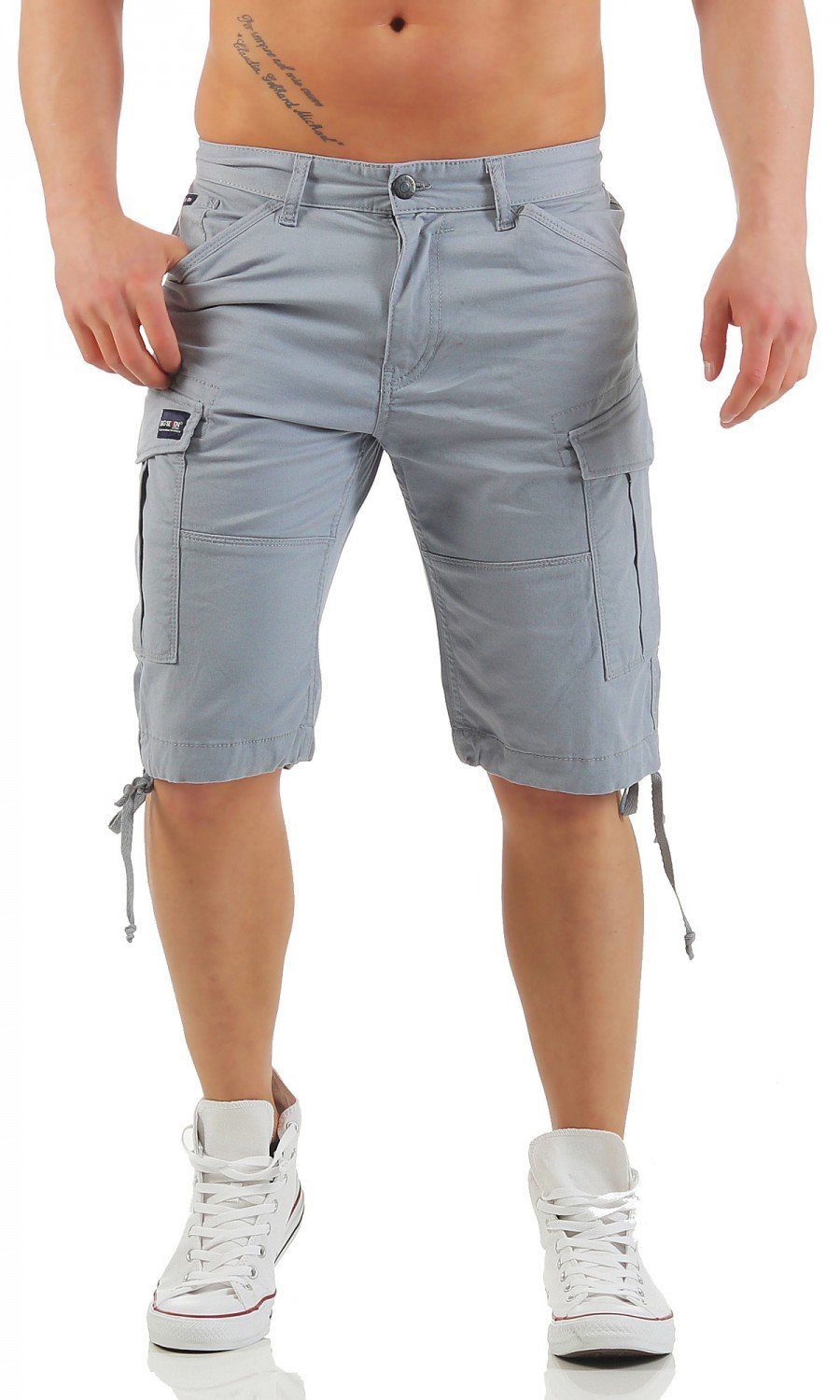 Herren Big Silver Cargo Jeansshorts Shorts Brian Comfort Seven Big Grey Seven