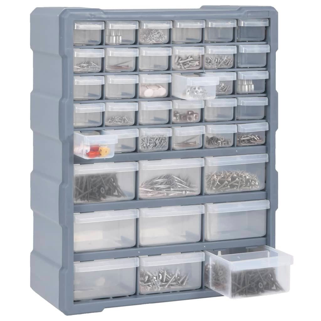 vidaXL Werkzeugkoffer 39 Schubladen Multi-Schubladen-Organizer mit 39 Schubladen 38x16x47 cm