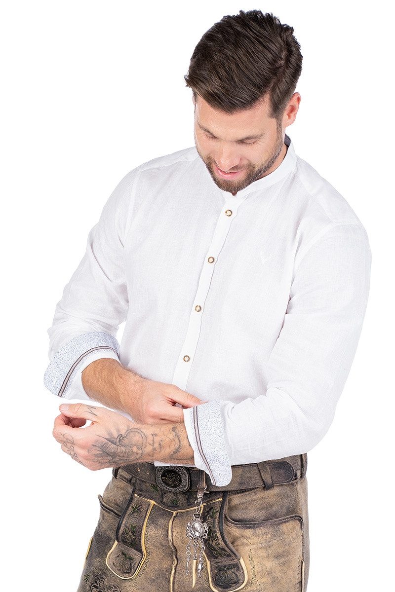 Hatico Trachtenhemd Trachtenhemd - NINO - hellblau, weiß