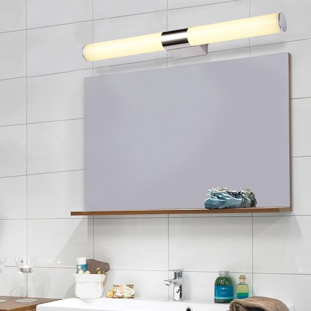 iscooter Spiegelleuchte LED Badezimmer Spiegel Frontleuchte Scheinwerfer Wandleuchte, LED fest integriert, Kalteweiß, Warmweiß, 55CM Badezimmer Spiegel Beleuchtung Lampe, IP44 Wasserdicht