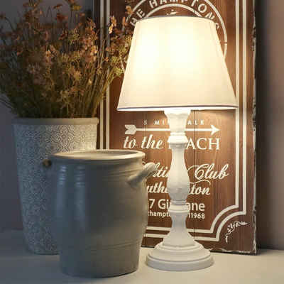 Grafelstein Tischleuchte 1b-Ware: Tischlampe WHITE weiß im Landhausstil H50cm Tischleuchte E14