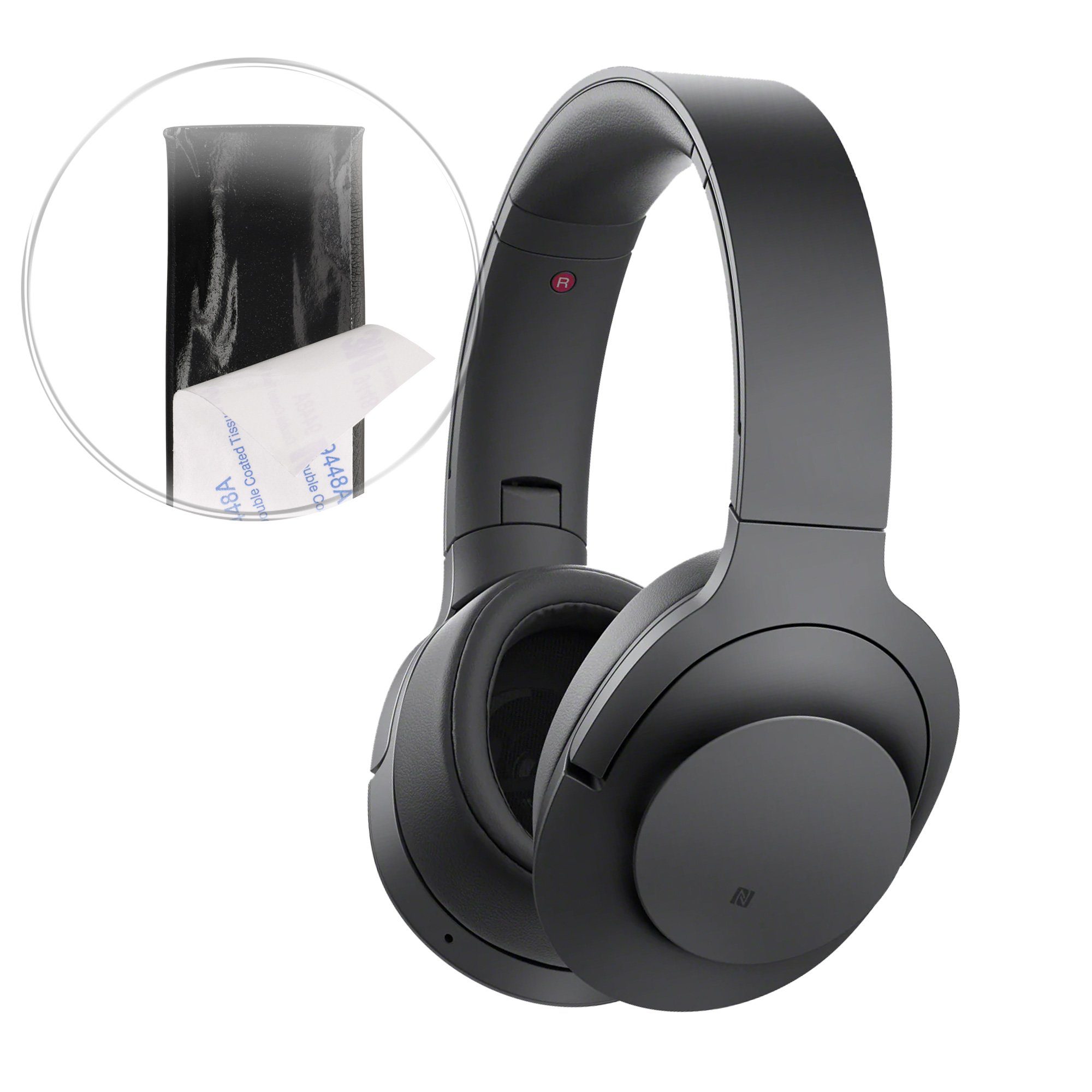 für Polster Kopfbügel Headphones Bügelpolster Schwarz für Sony WH-H900N, Kunstleder Bügelpolster kwmobile Overear / MDR-100ABN