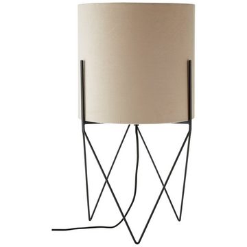 Lightbox Stehlampe, ohne Leuchtmittel, Bodenlampe, 58 x 32 cm, E27, Metall/Textil, schwarz/beige