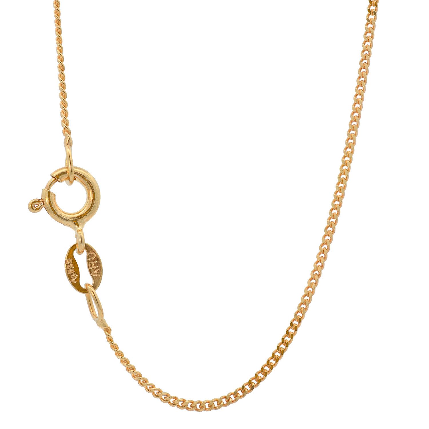 HOPLO Panzerkette Vergoldete Panzerkette 1,2 mm 925 Silber Gelbgold plattie günstig online kaufen