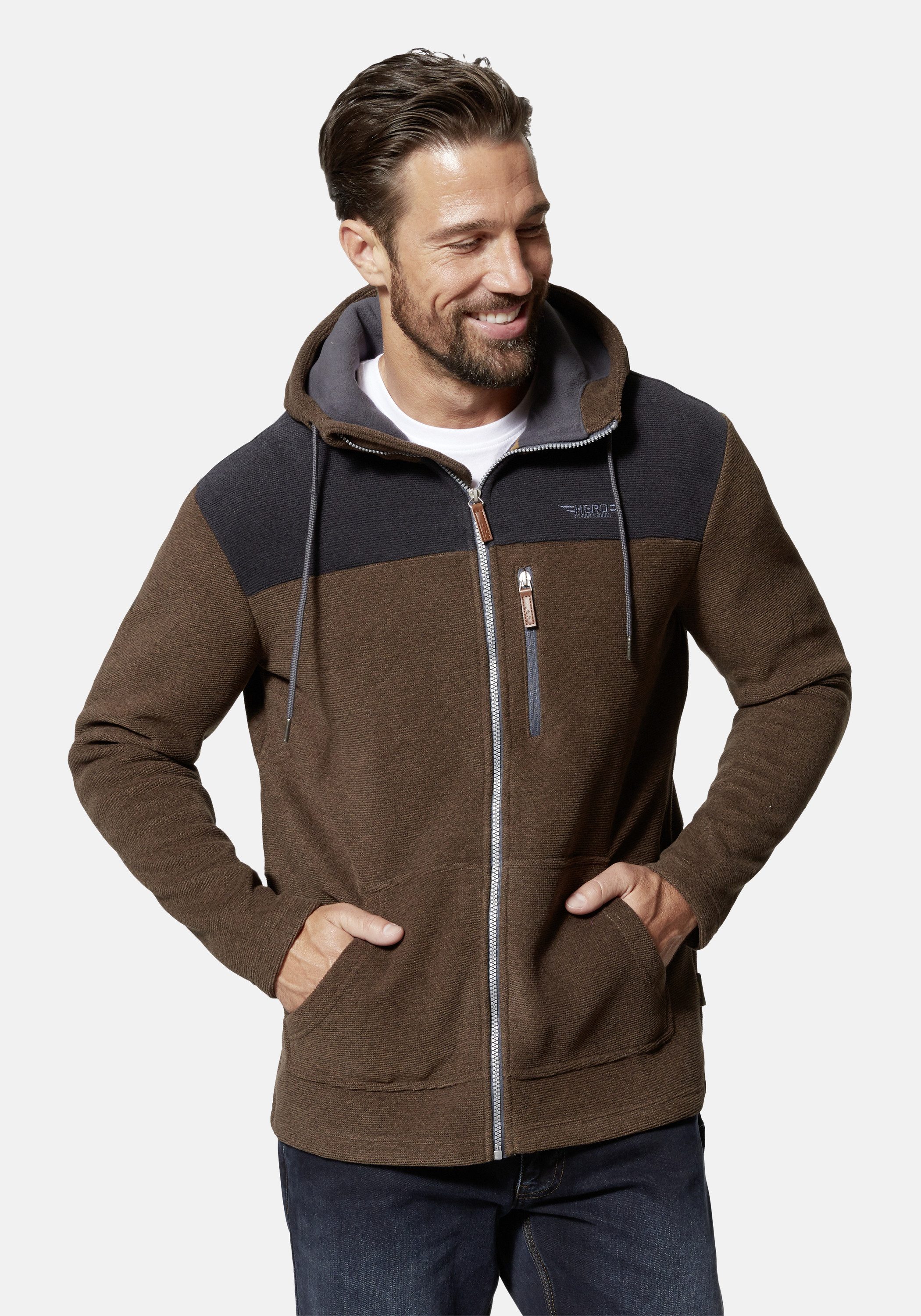 Fleecejacke Hero by John Medoox Hoodie Strick- Fleecejacke