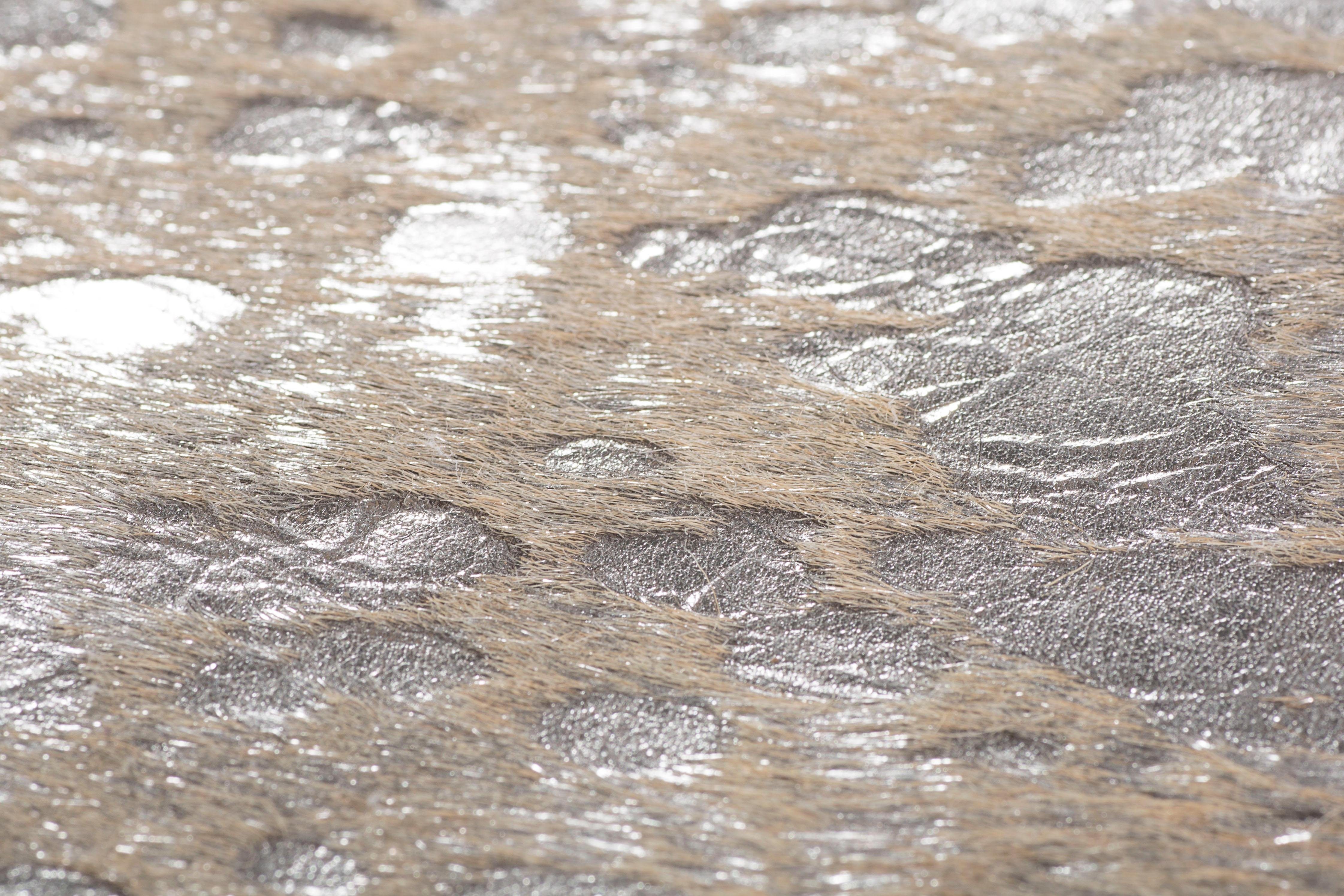 LUXOR living Fellteppich Rinderfell Deluxe, fellförmig, Höhe: 4 mm, echtes Rinderfell, mit metallisch glänzenden Akzenten, Naturprodukt