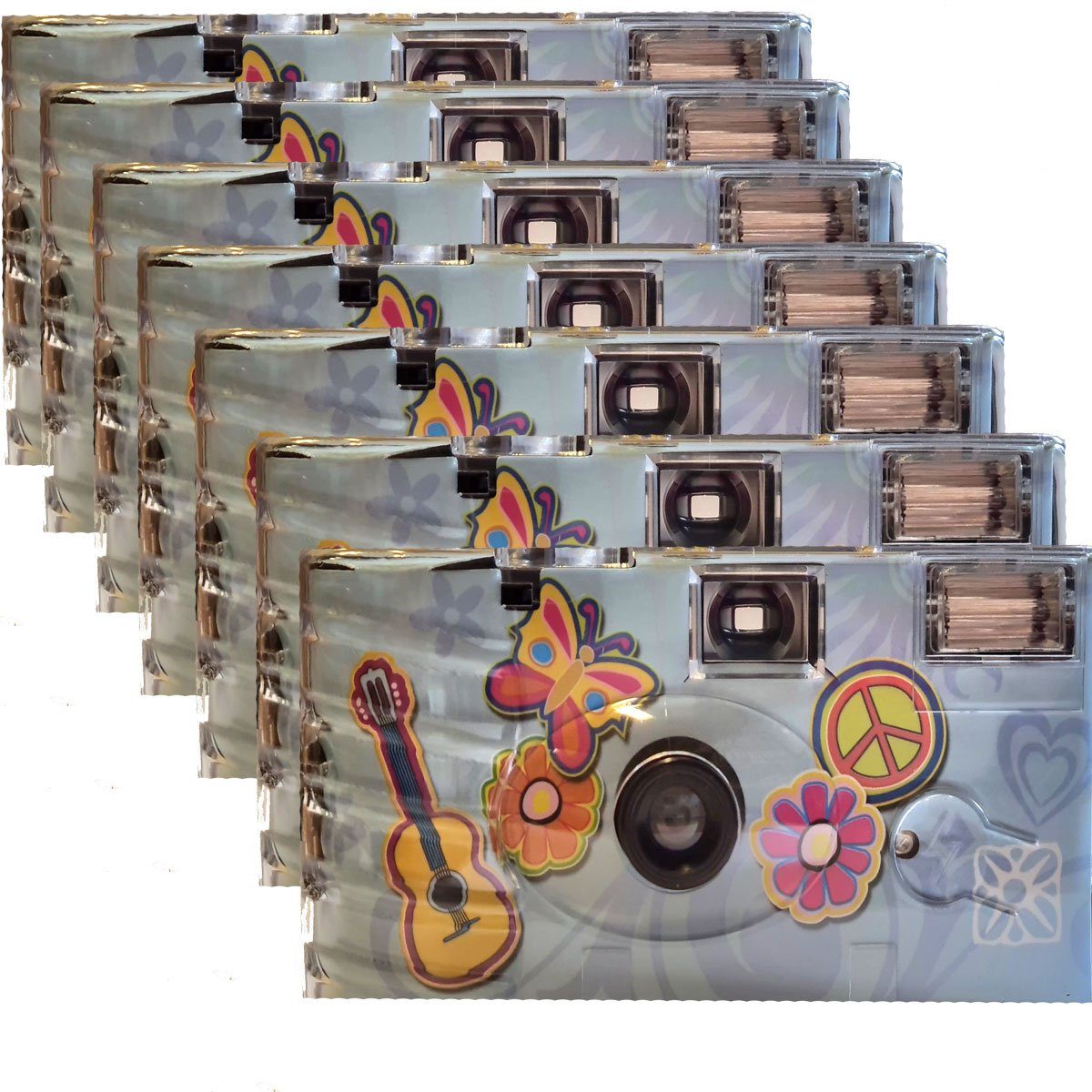 TopShot 7 x Einwegkamera Sonderposten Flower Power Einwegkamera