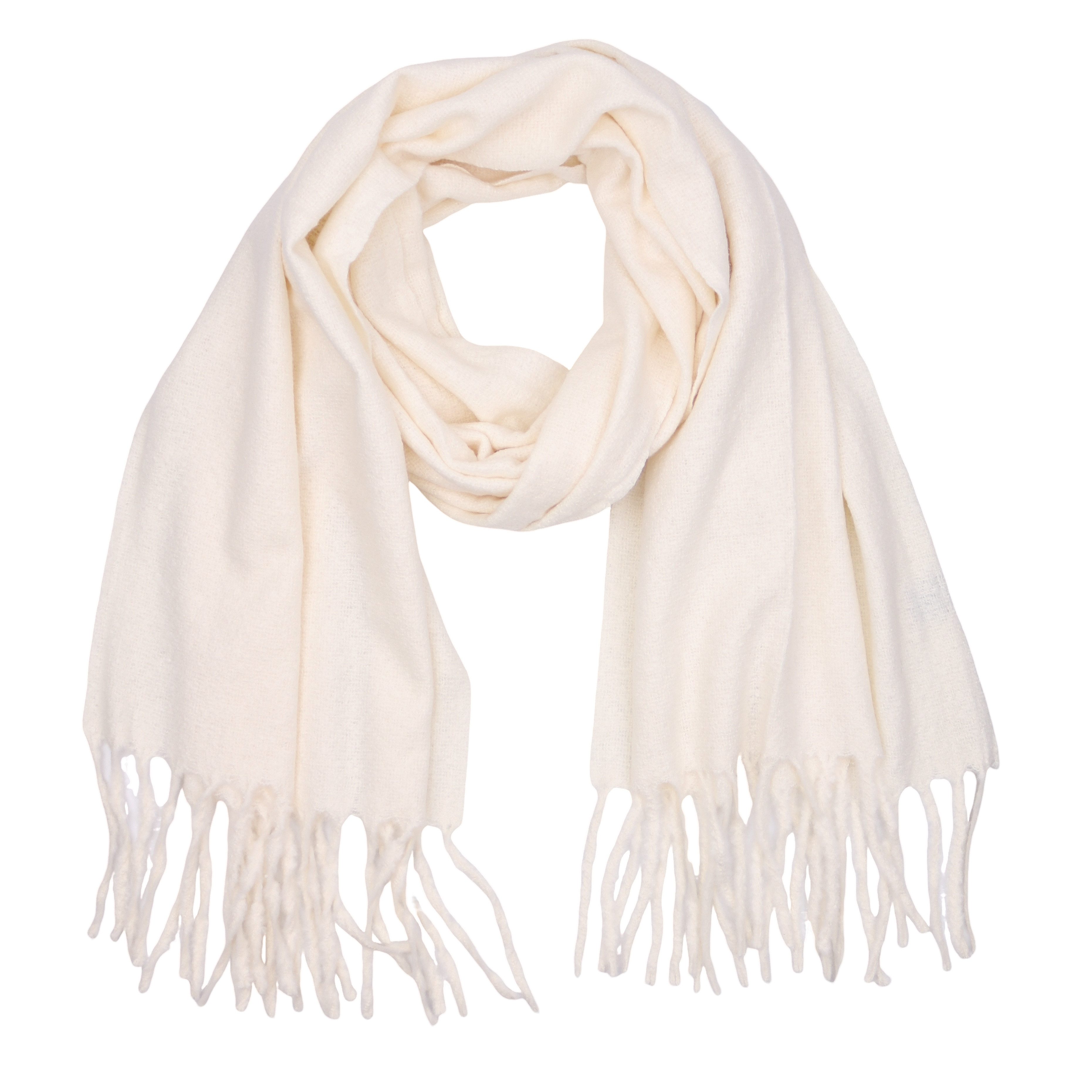 MIRROSI Modeschal weicher und warmer Unifarbe Schal mit Fransen, 65x180cm, günstig online kaufen