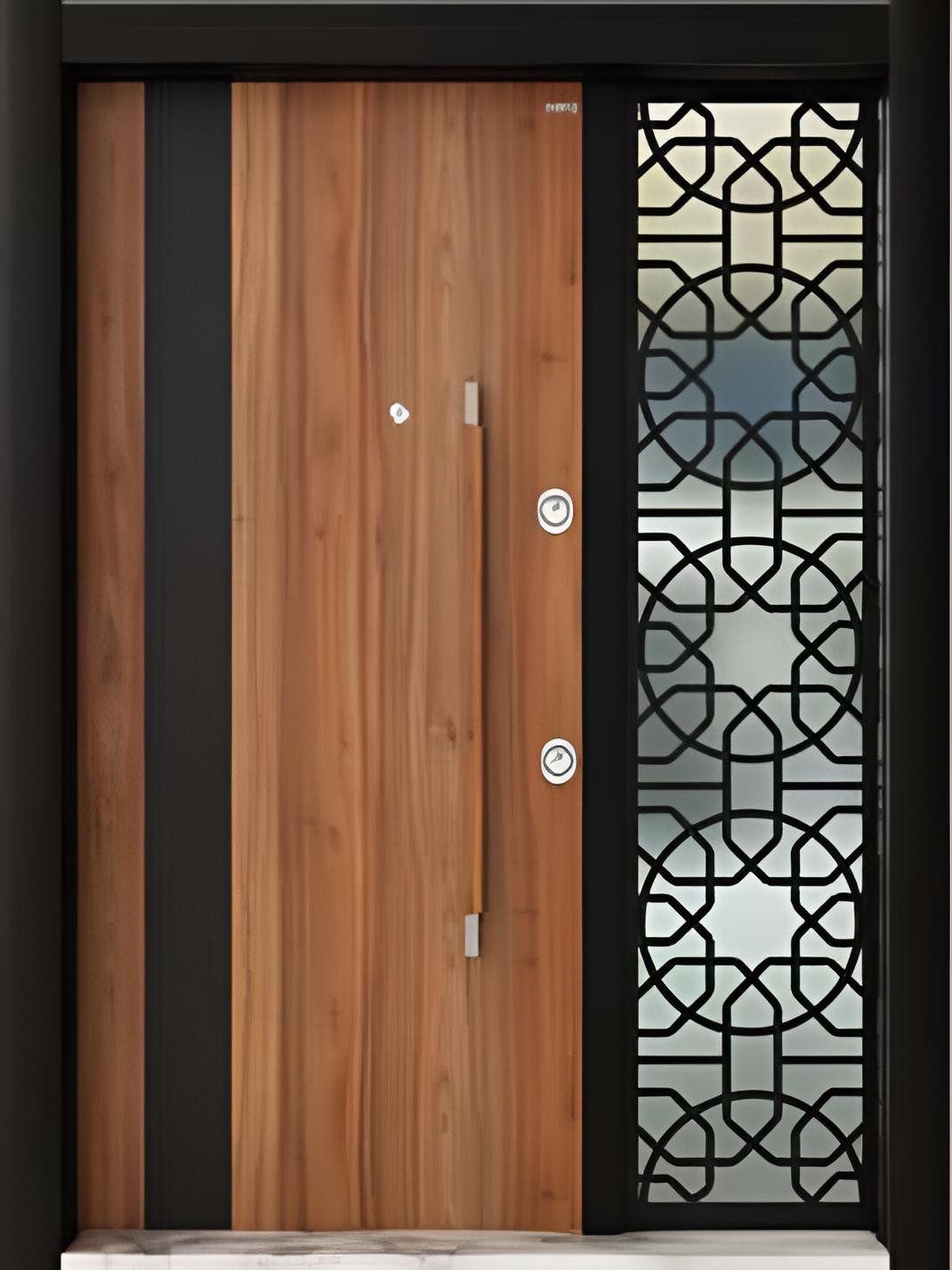JVmoebel Haustür Braune Eingangstür aus hochwertigem Material mit luxuriösem Design