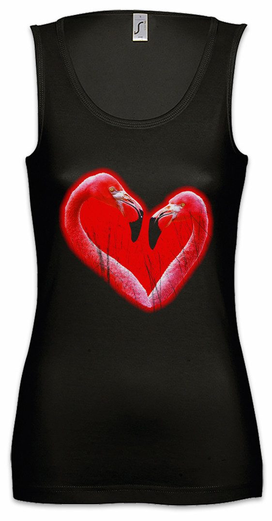 Tanktop Flamingo Heart II Ärmelloses Damen T-Shirt Herz Heart Flamingo Herz