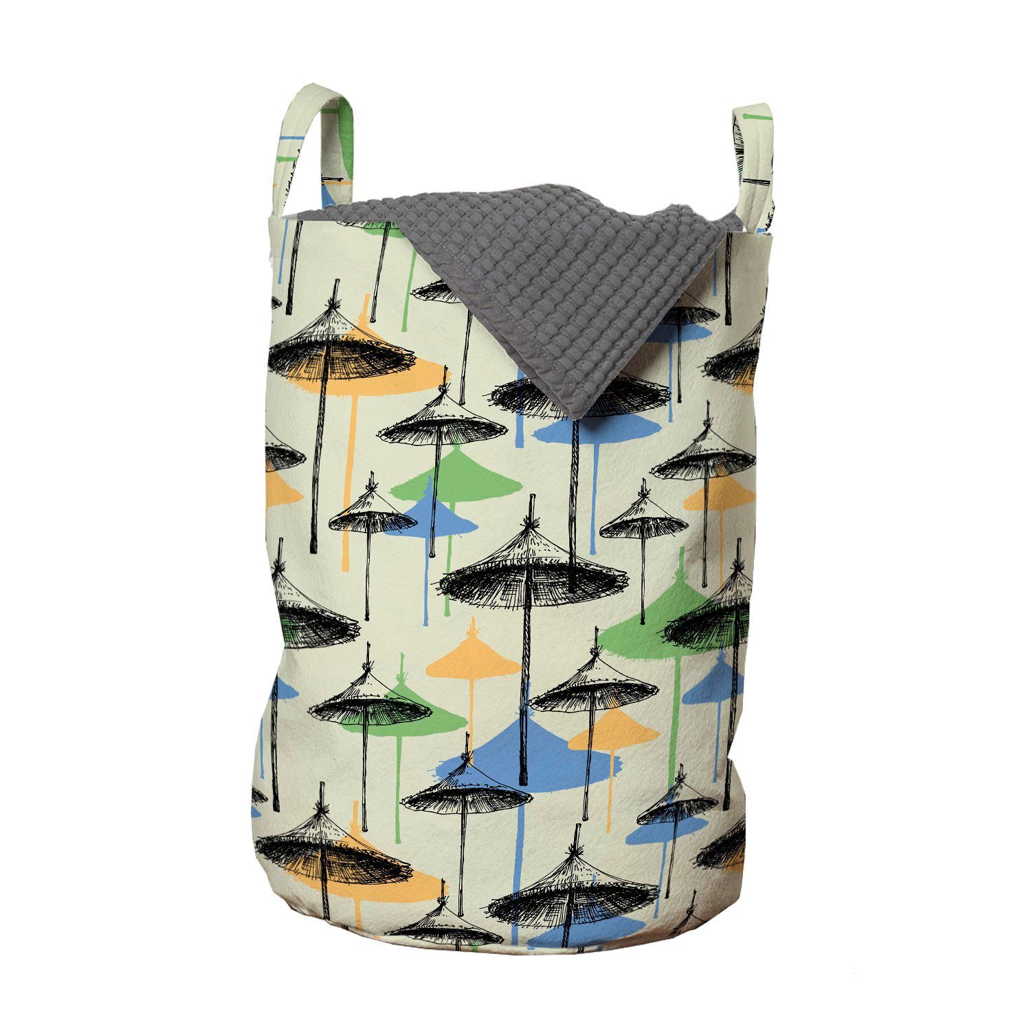 Abakuhaus Wäschesäckchen Wäschekorb Artikel Griffen mit Sommer Strand-Regenschirme Waschsalons, Skizzieren Kordelzugverschluss für