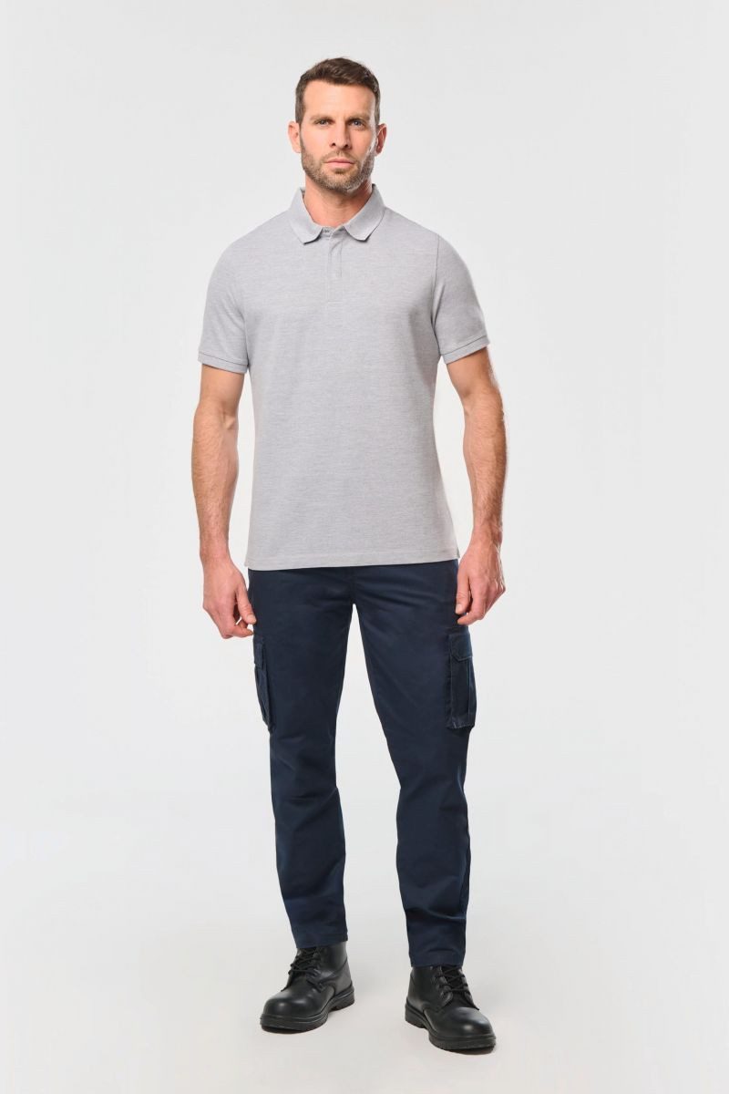WK. Designed To Work Poloshirt Kurzarm-Polohemd für Herren mit Druckknopfleiste am Kragen