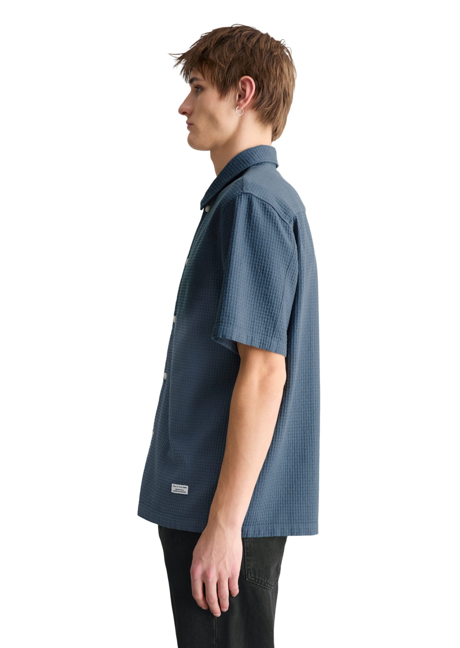 Marc O'Polo DENIM Kurzarmhemd mit Karo-Struktur