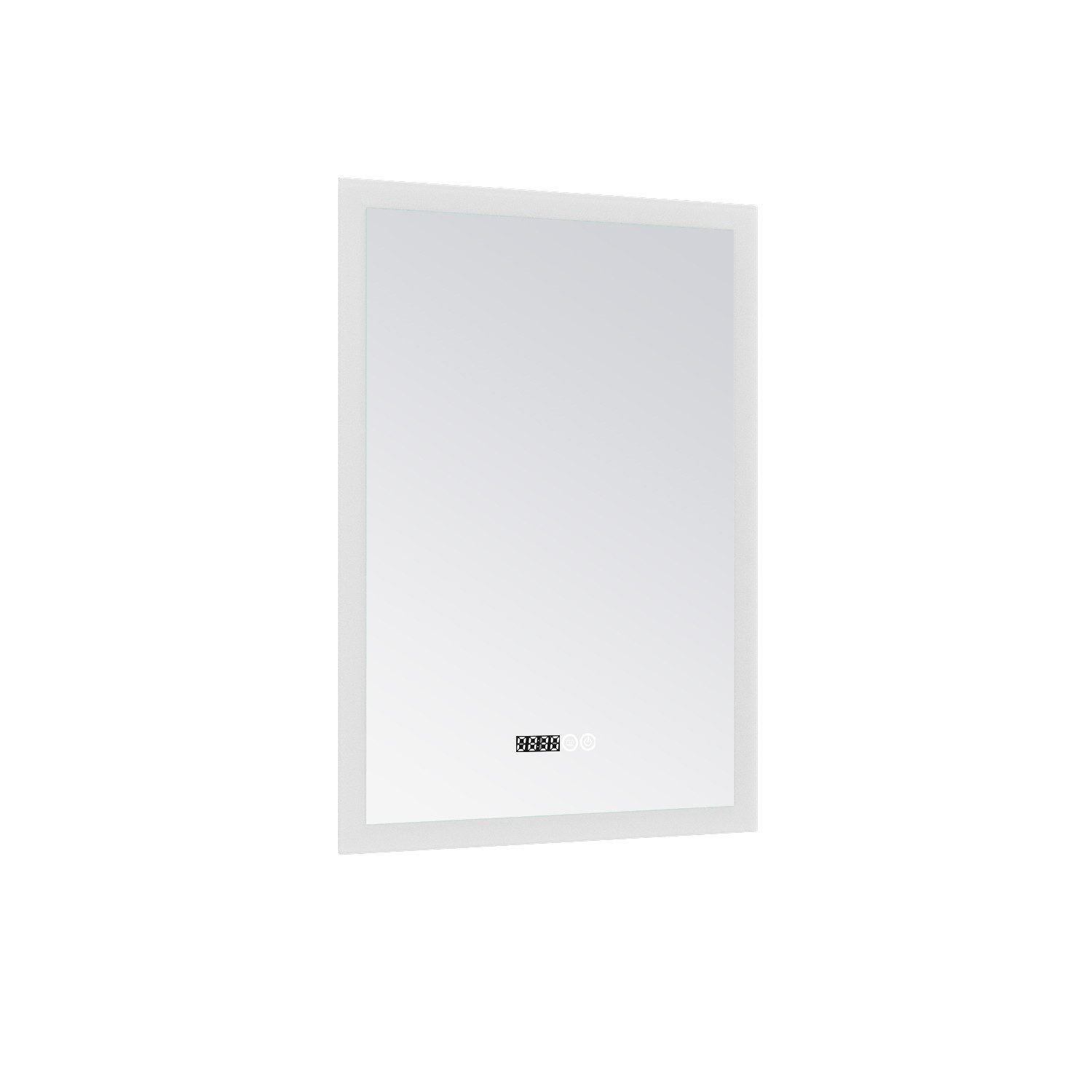 AQUABATOS Badspiegel Spiegel mit LED Beleuchtung Wandspiegel Badezimmerspiegel 50 x 70 cm, Kosmetikspiegel Badspiegel Beschlagfrei 3 Lichtfarben Digitaluhr