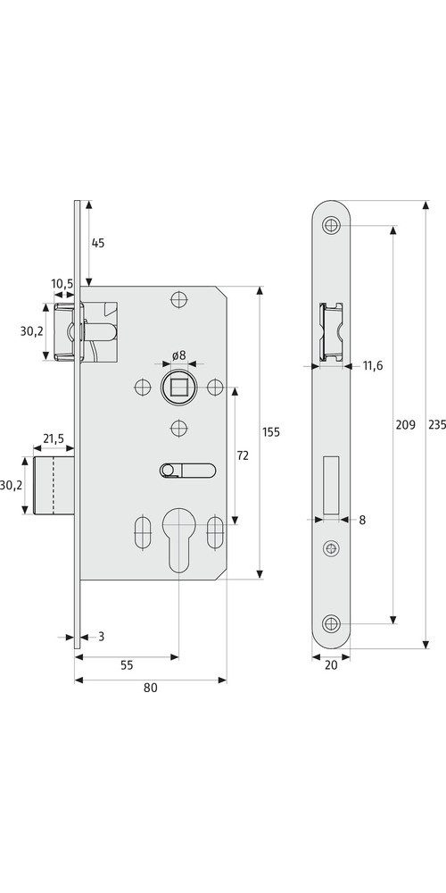 ABUS Einsteckschloss 58393